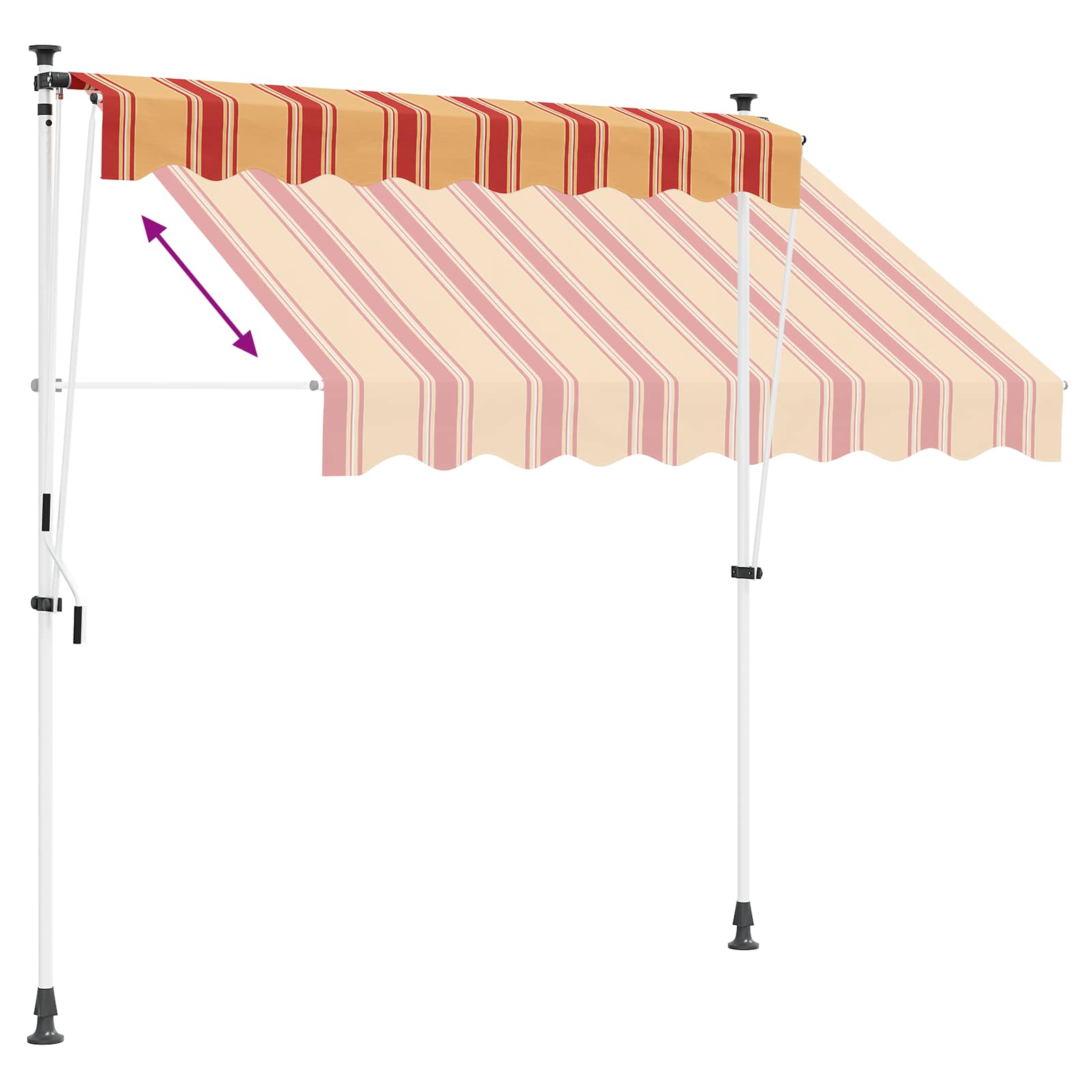 Handmatig uitschuifbare luifel Multikleur 150 x 115 x 300 cm – afbeelding 7