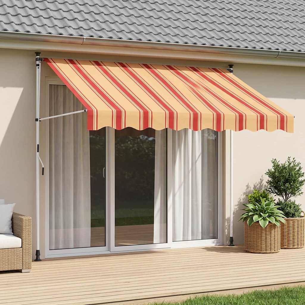 Handmatig uitschuifbare luifel Multikleur 350 x 115 x 300 cm – afbeelding 1
