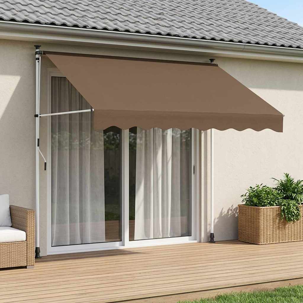 Handmatig uitschuifbare luifel Taupe 100 cm