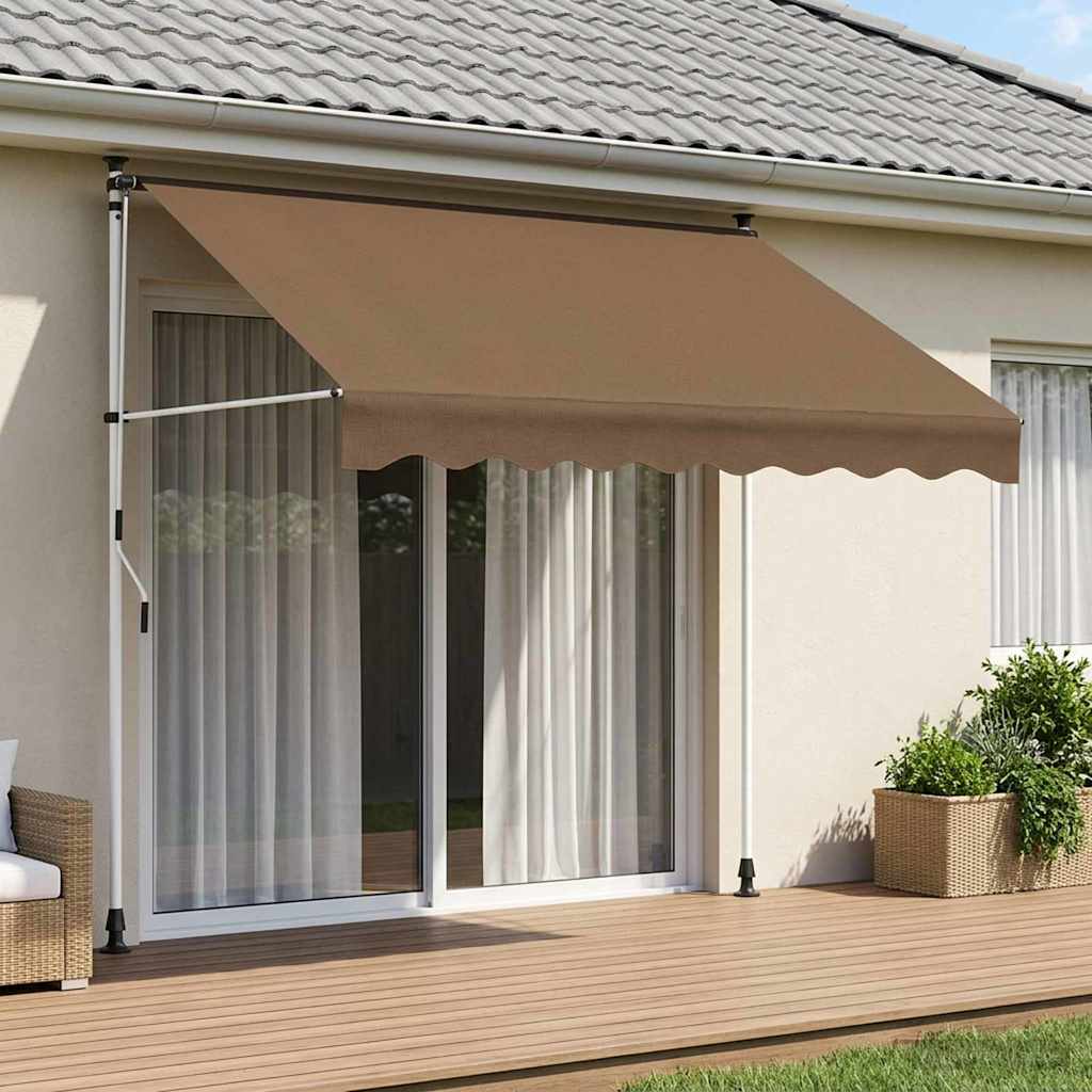 Handmatig uitschuifbare luifel Taupe 150 cm
