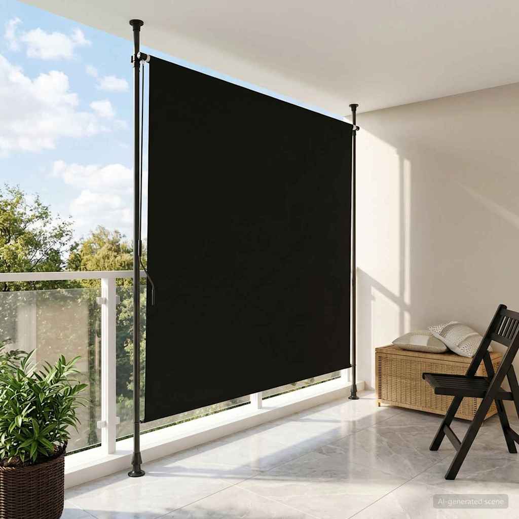 Buiten Rolgordijn Zwart 100 x 270 cm