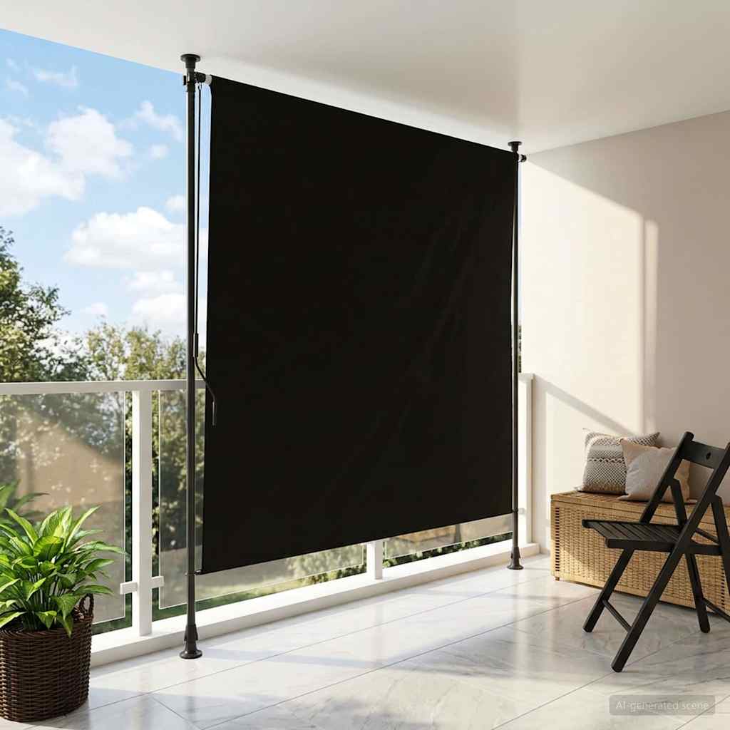 Buiten Rolgordijn Zwart 120 x 270 cm – afbeelding 1