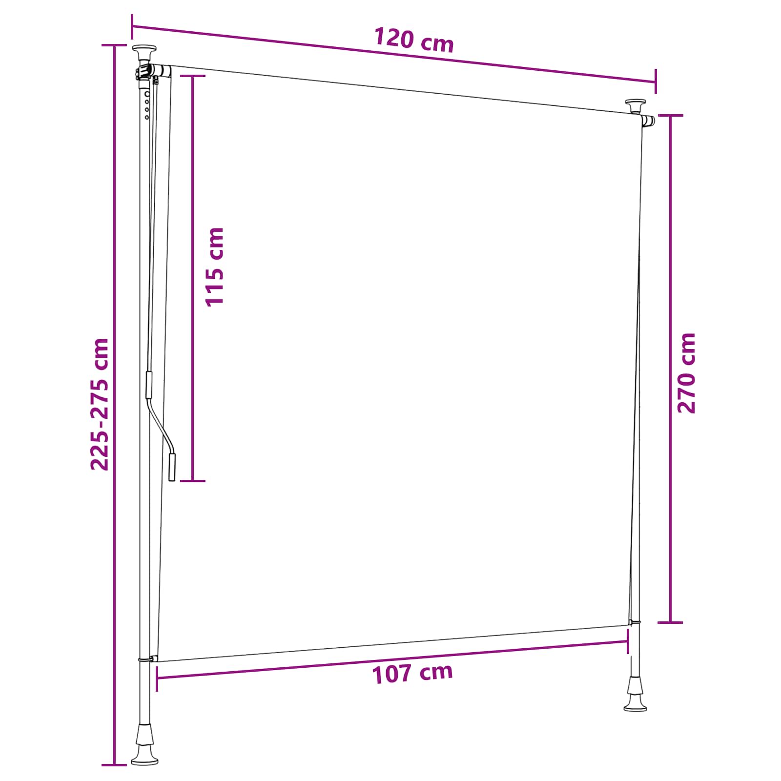 Buiten Rolgordijn Multikleur 120 x 270 cm – afbeelding 7