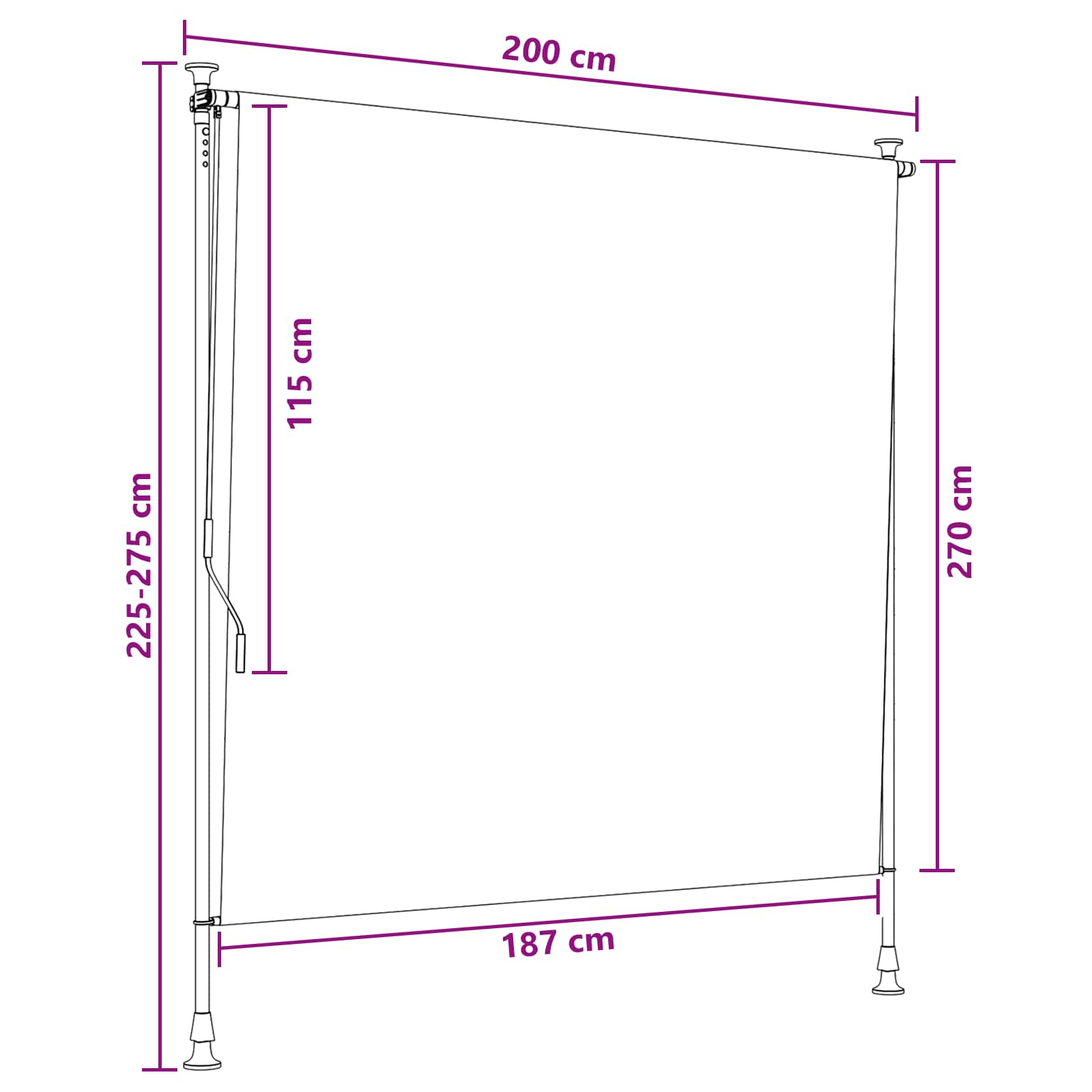 Buiten Rolgordijn Multikleur 200 x 270 cm – afbeelding 7