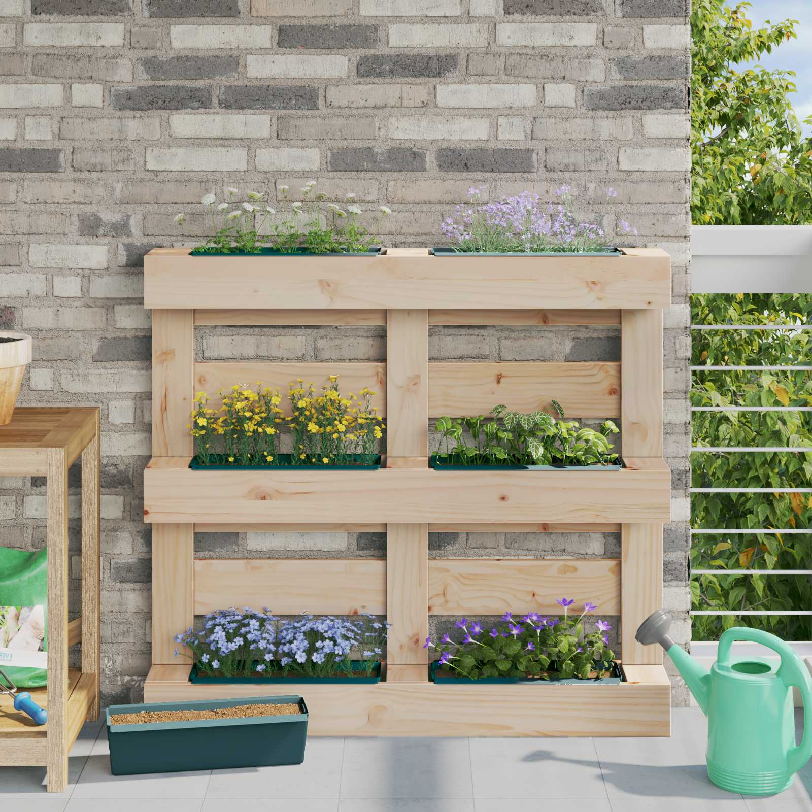 Bloembakken voor Euro-pallets 24 pcs Groen 36 x 13,5 x 9,5 cm