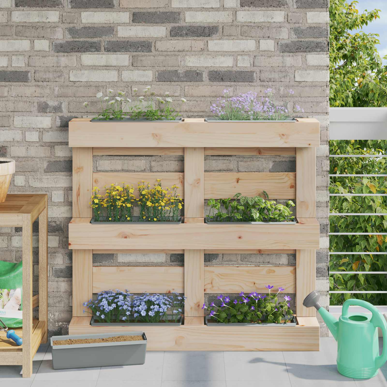 Bloembakken voor Euro-pallets 24 pcs Lichtgrijs