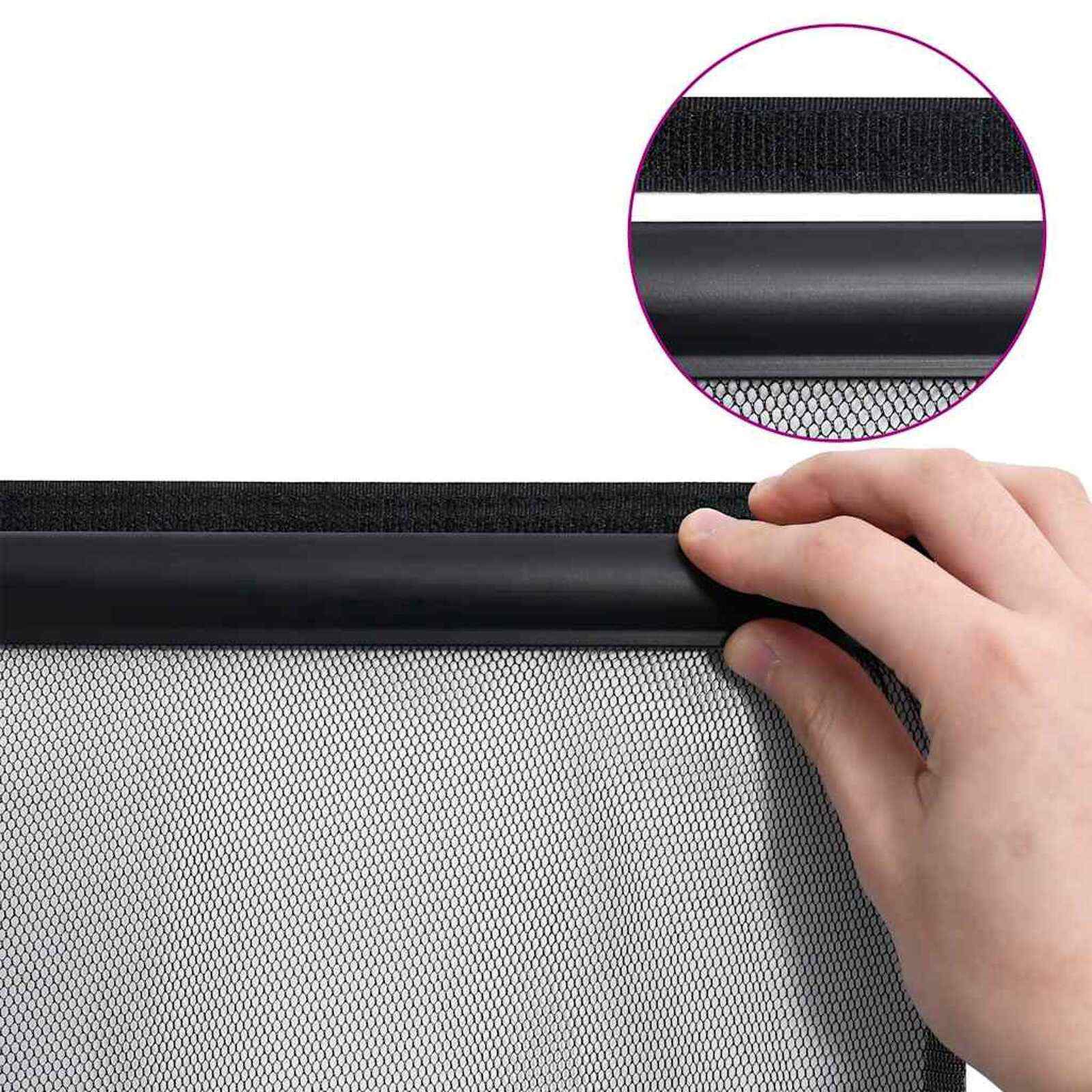 Insect deurenscherm met gaaskleed Zwart polyester – afbeelding 6