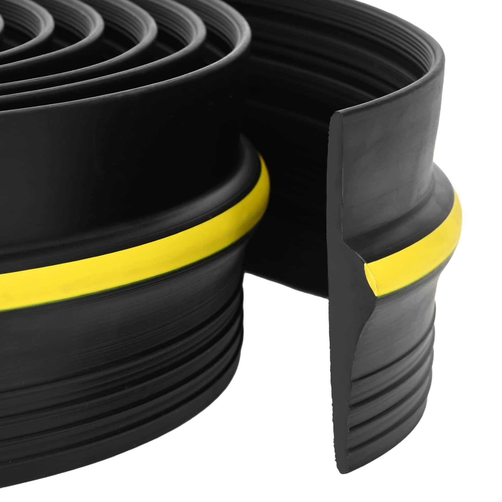 Garage Vloerseal Zwart en Geel 12 x 90 mm 5,5 m PVC