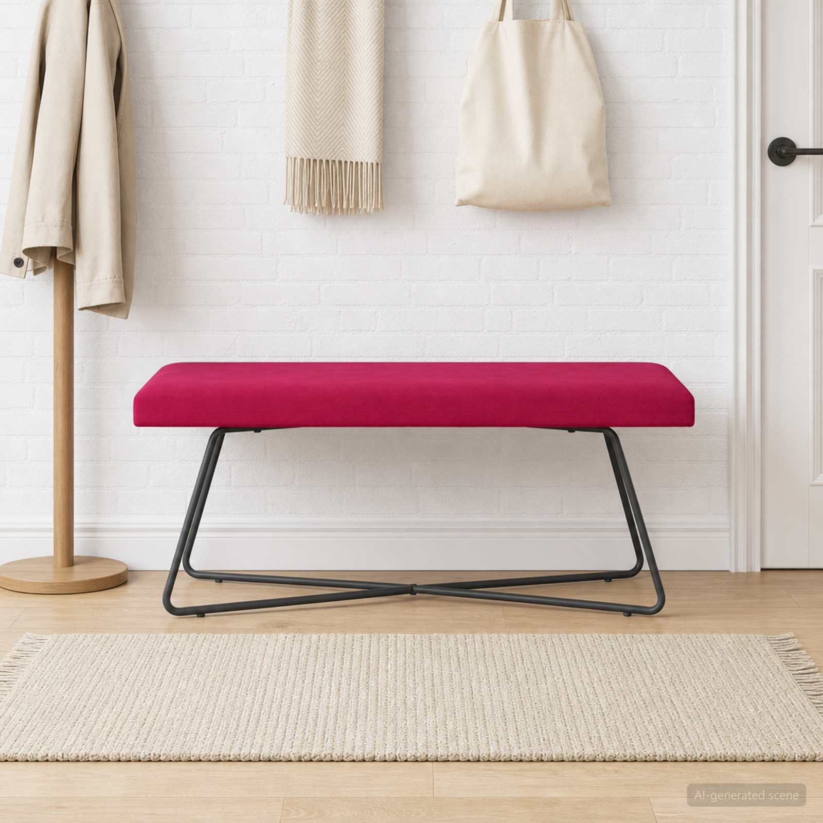 Bank Wijnrood 110 x 40 x 45 cm fluweel