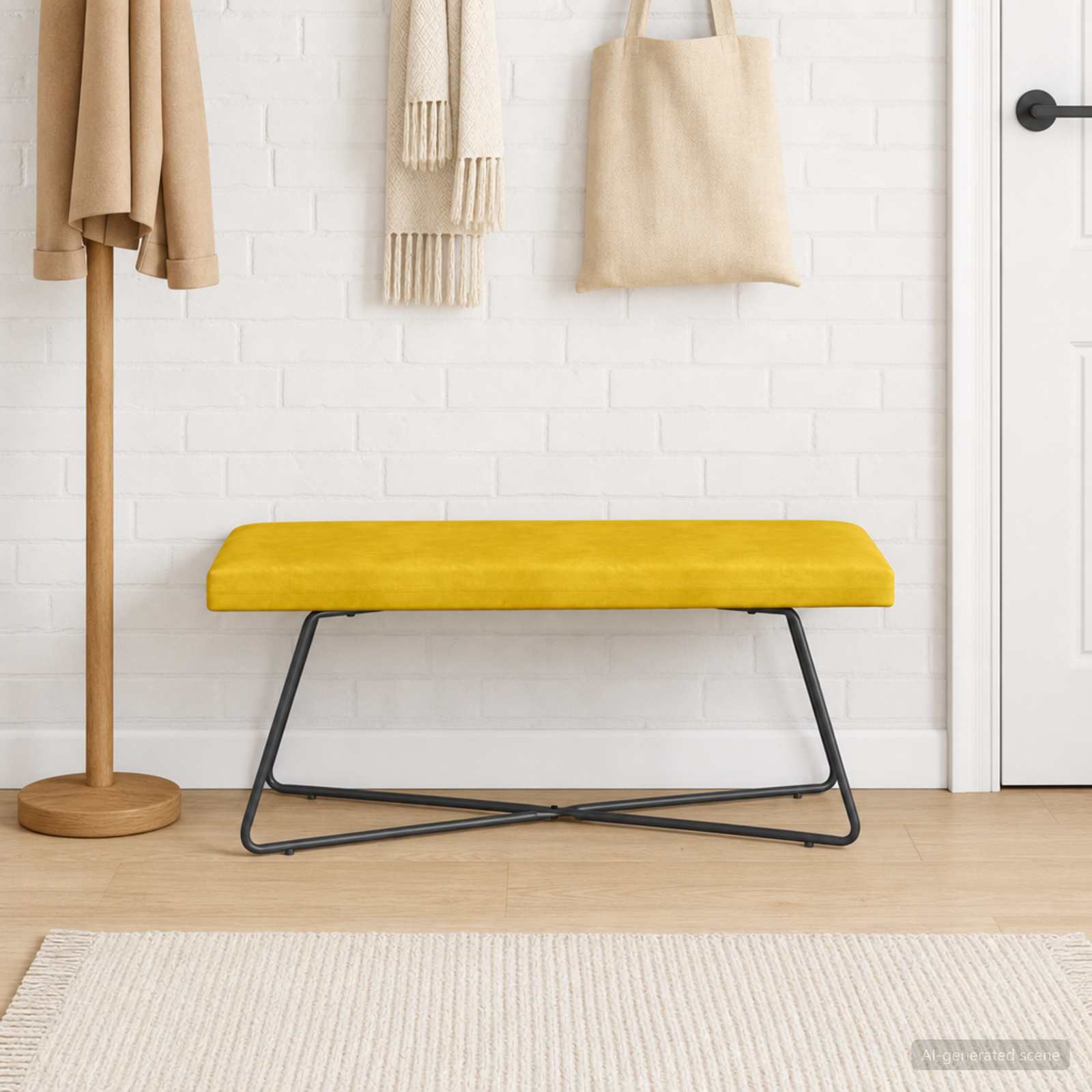 Bank Geel 110 x 40 x 45 cm fluweel
