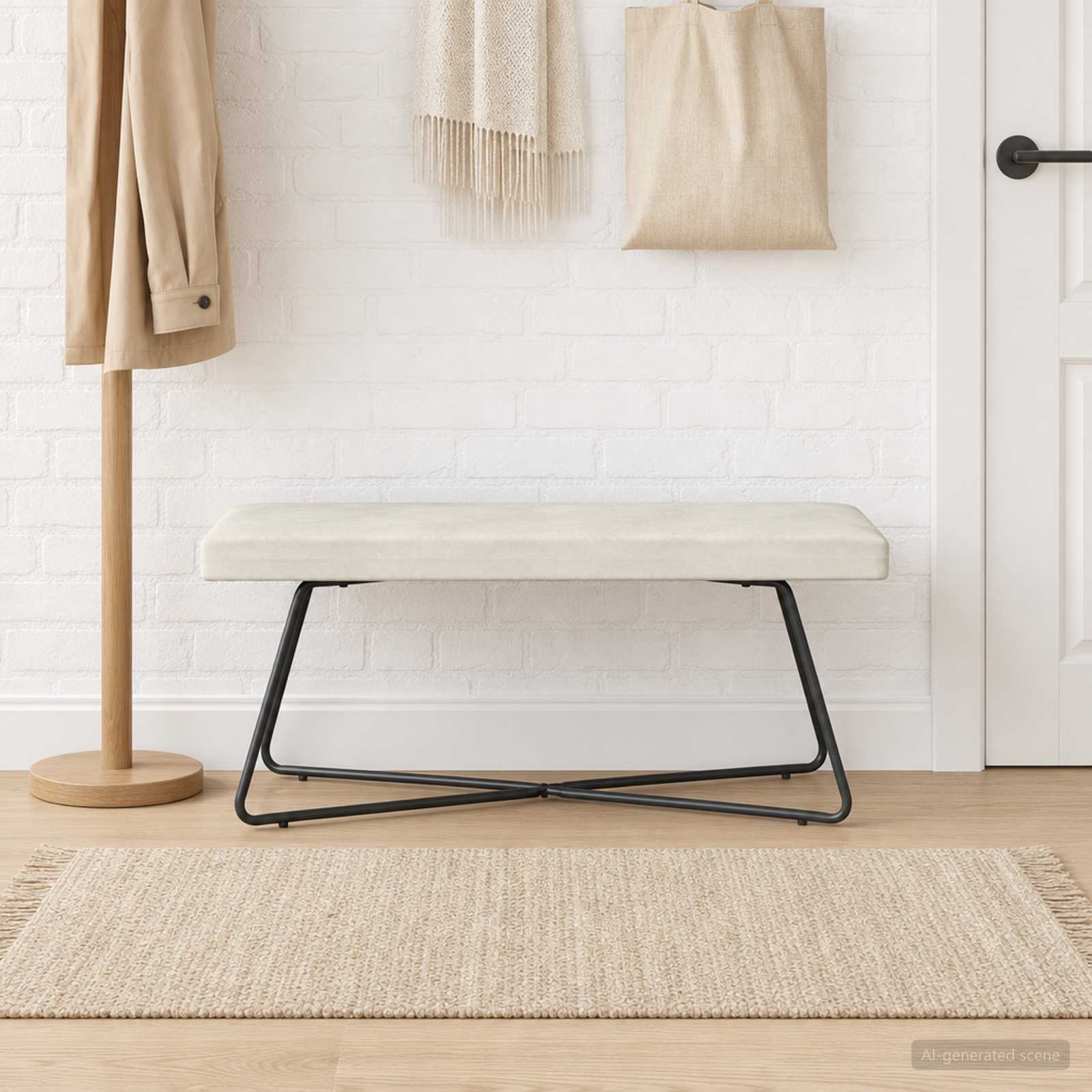 Bank Crèmekleurig 110 x 40 x 45 cm fluweel