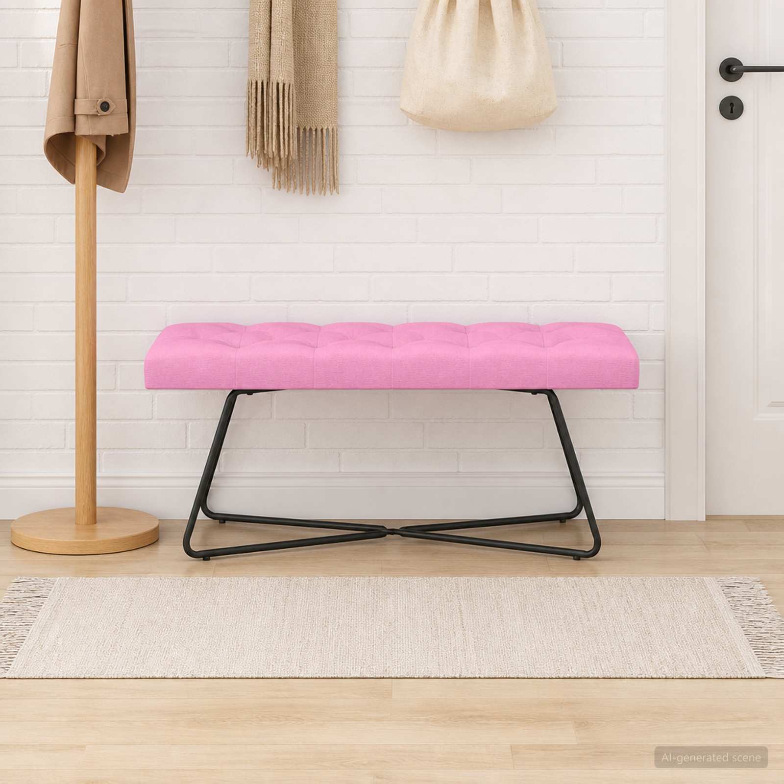 Bank met knoopverstelling Roze 110 x 40 x 46 cm Stof