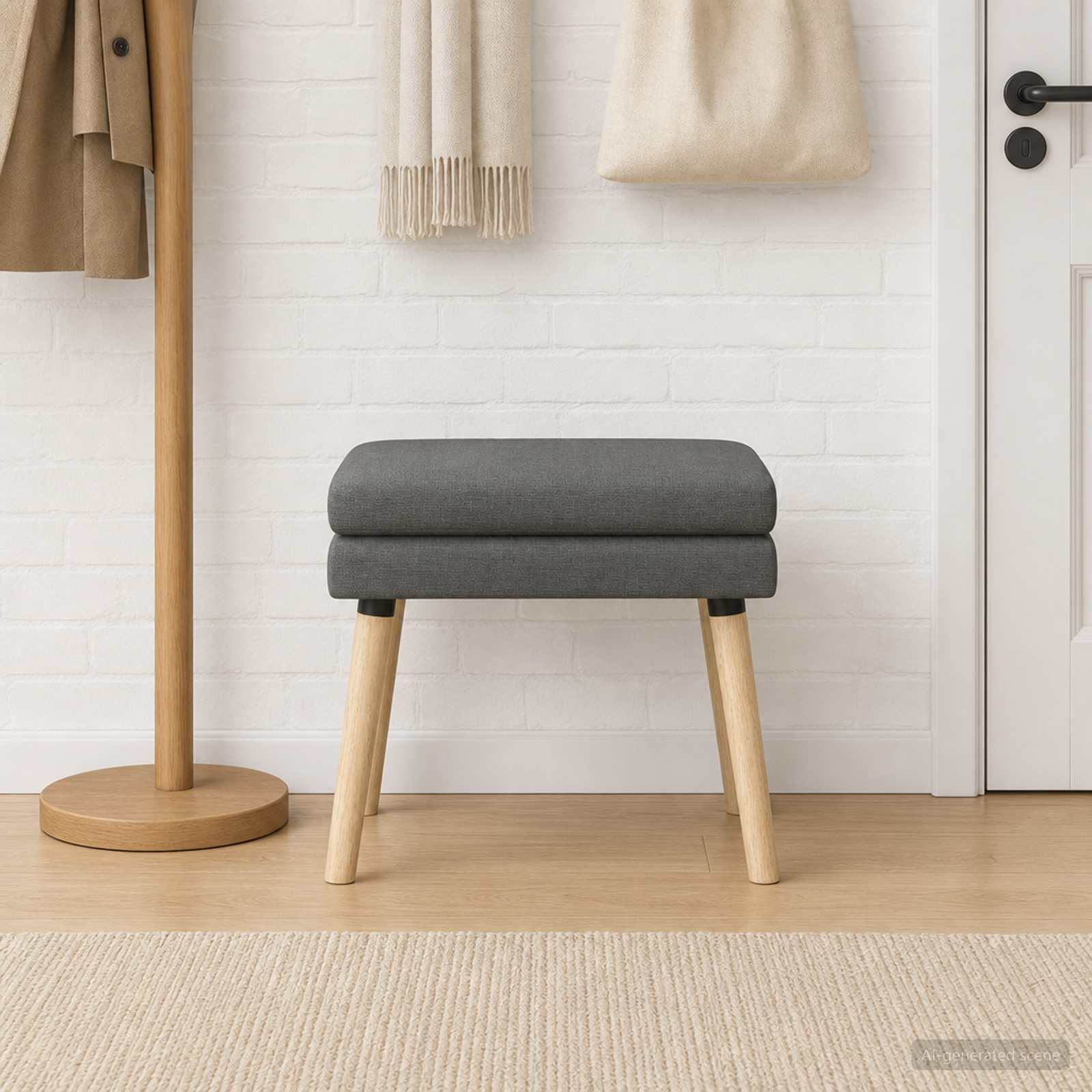 Dubbel Laagige Bank Donkergrijs 60 x 40 x 46 cm Stof – afbeelding 1