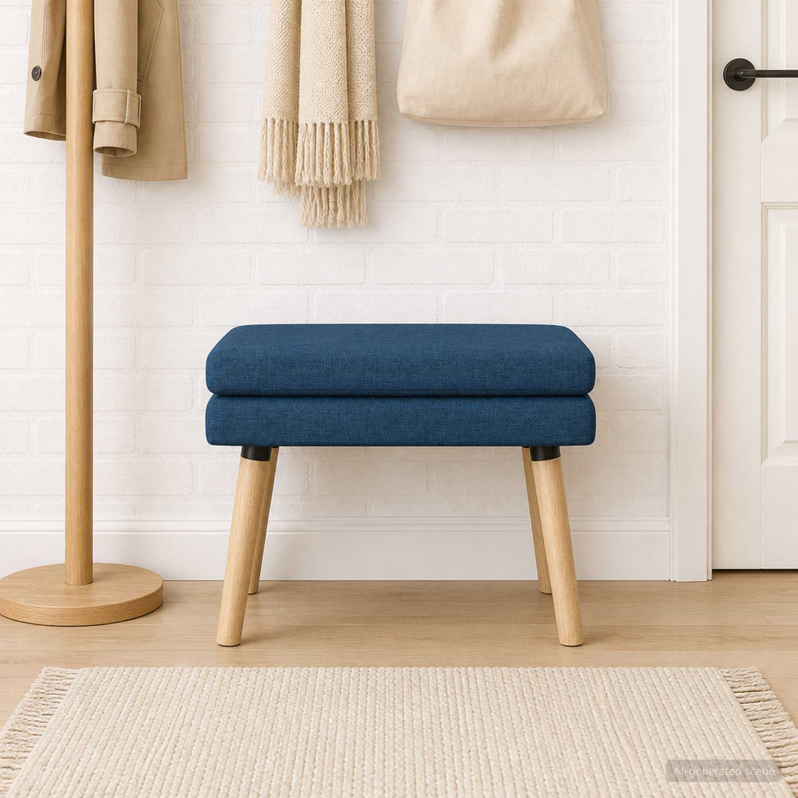 Dubbel Laagige Bank Blauw 60 x 40 x 46 cm Stof