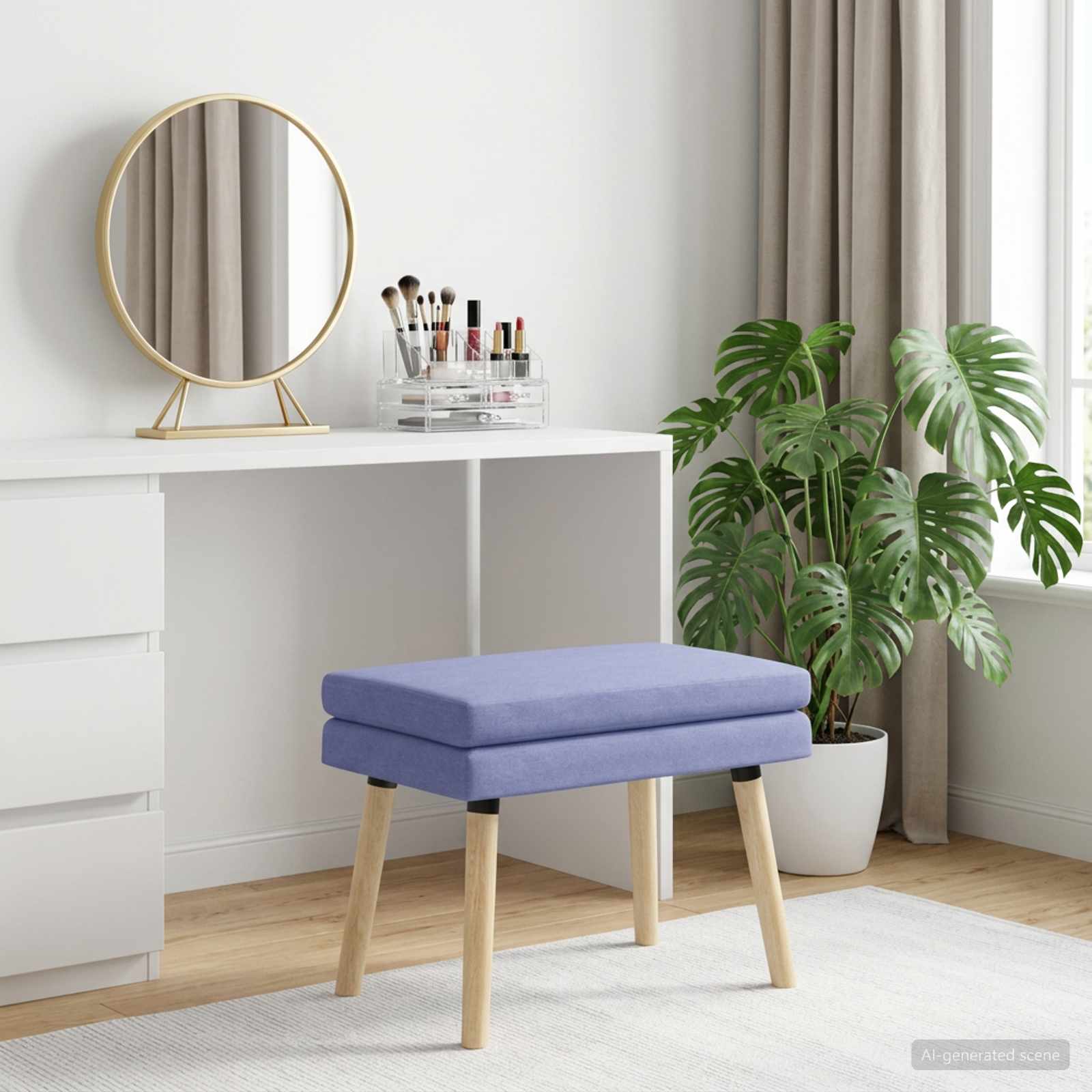 Dubbel Laagige Bank Jeans Blauw 60 x 40 x 46 cm Stof