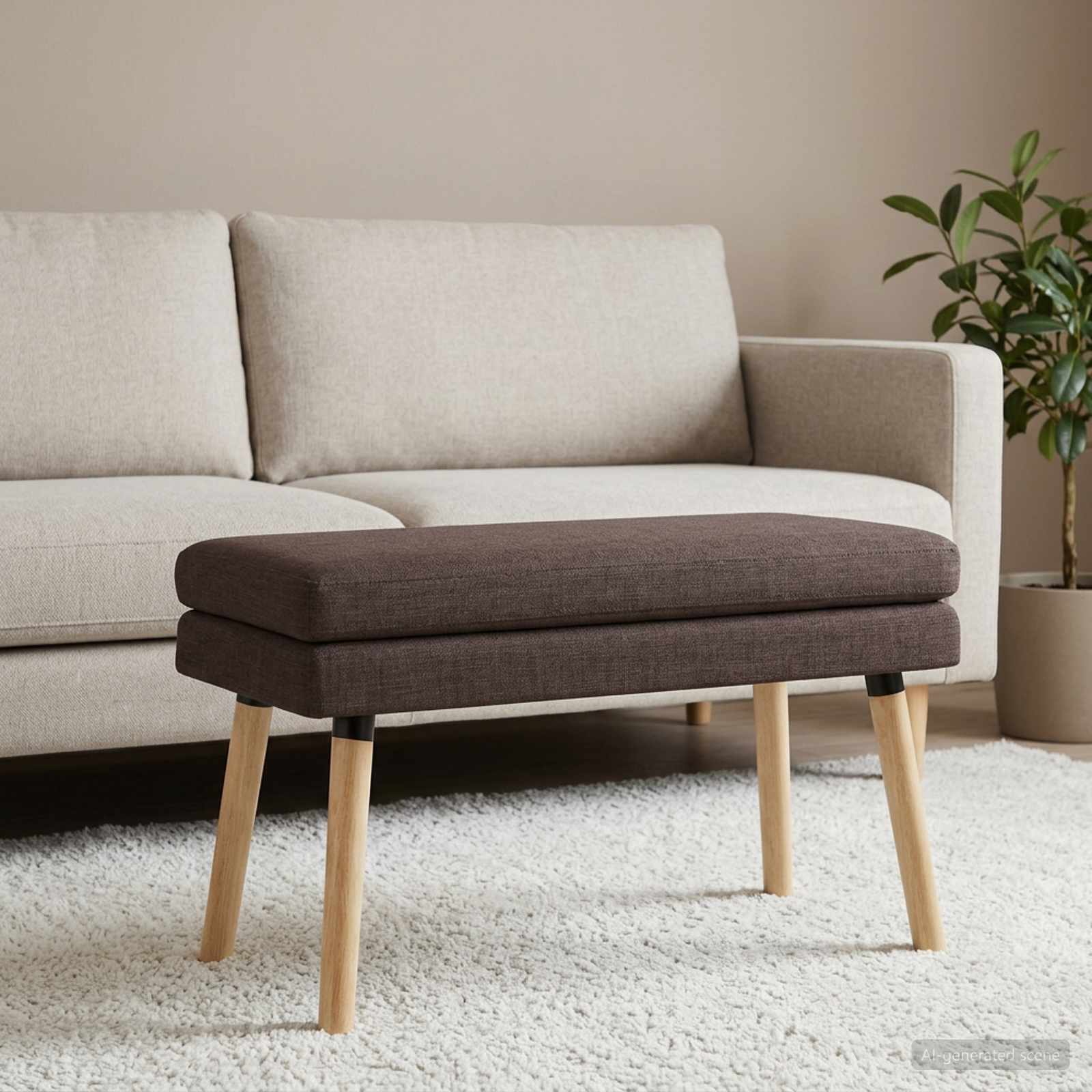 Dubbel Laagige Bank Donkerbruin 80 x 40 x 47 cm Stof