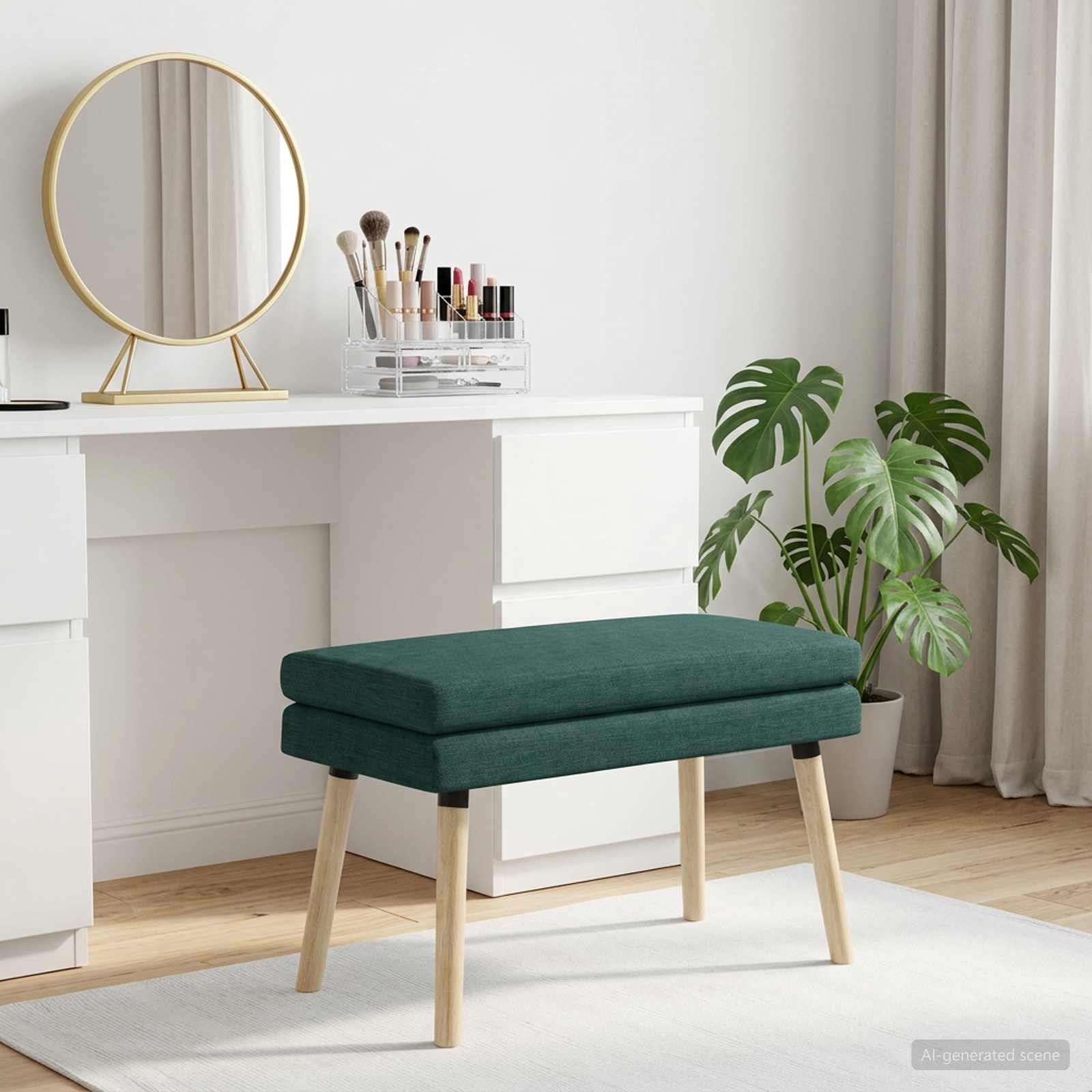 Dubbel Laagige Bank Donkergroen 80 x 40 x 47 cm Stof