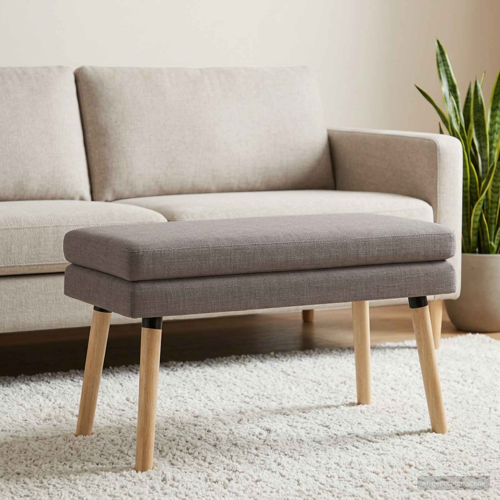 Dubbel Laagige Bank Taupe 80 x 40 x 47 cm Stof