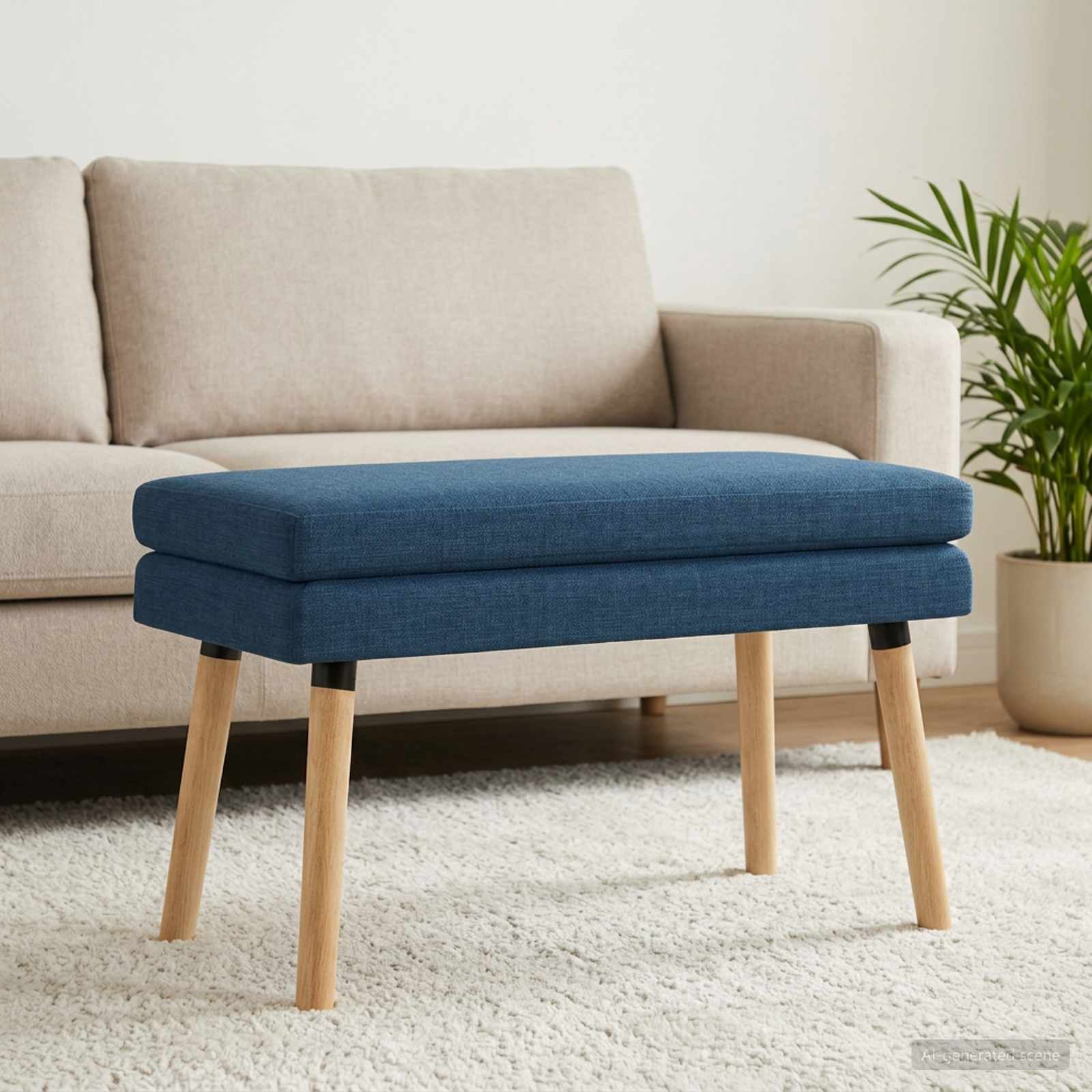 Dubbel Laagige Bank Blauw 80 x 40 x 47 cm Stof