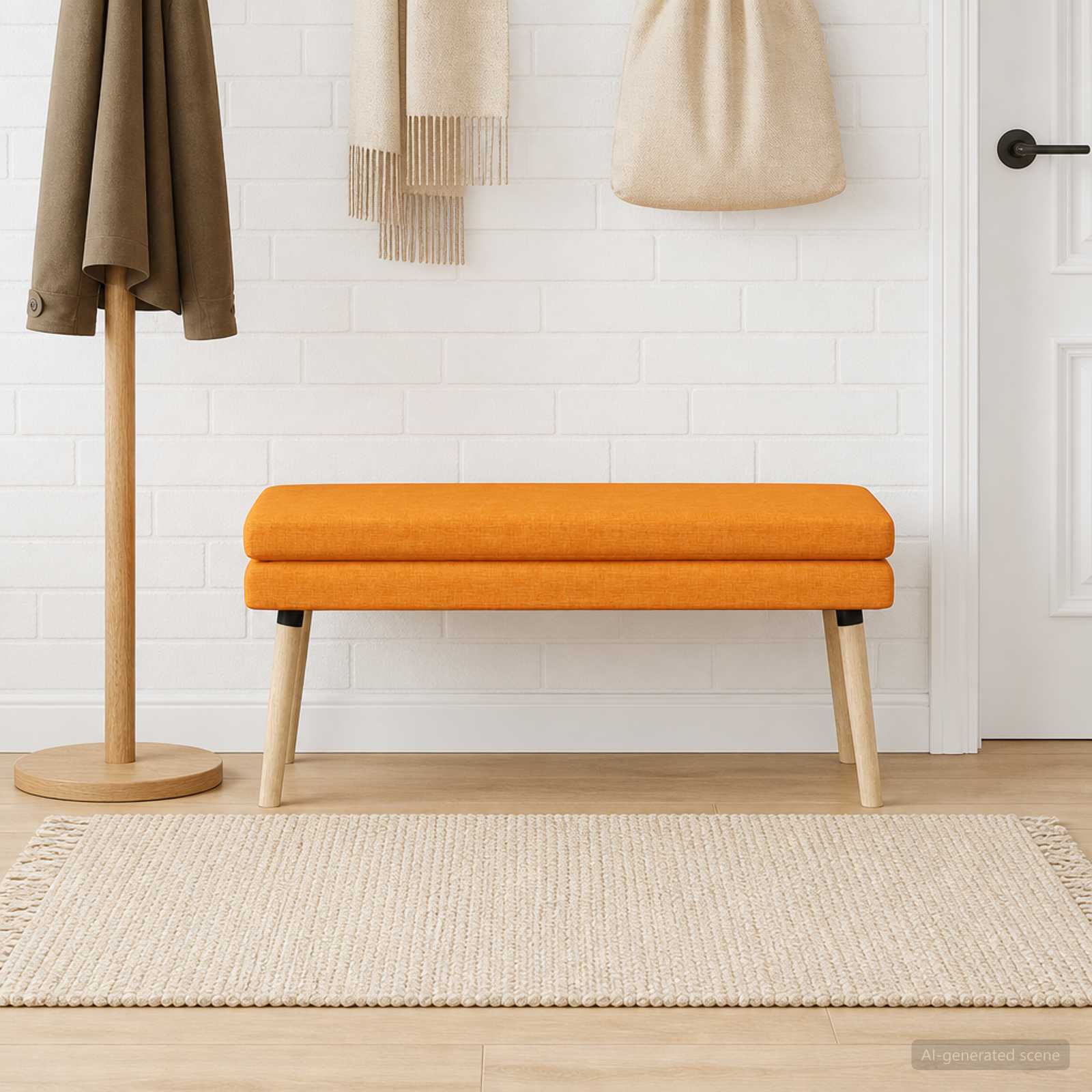 Dubbel Laagige Bank Donkergeel 110 x 40 x 47 cm Stof – afbeelding 1