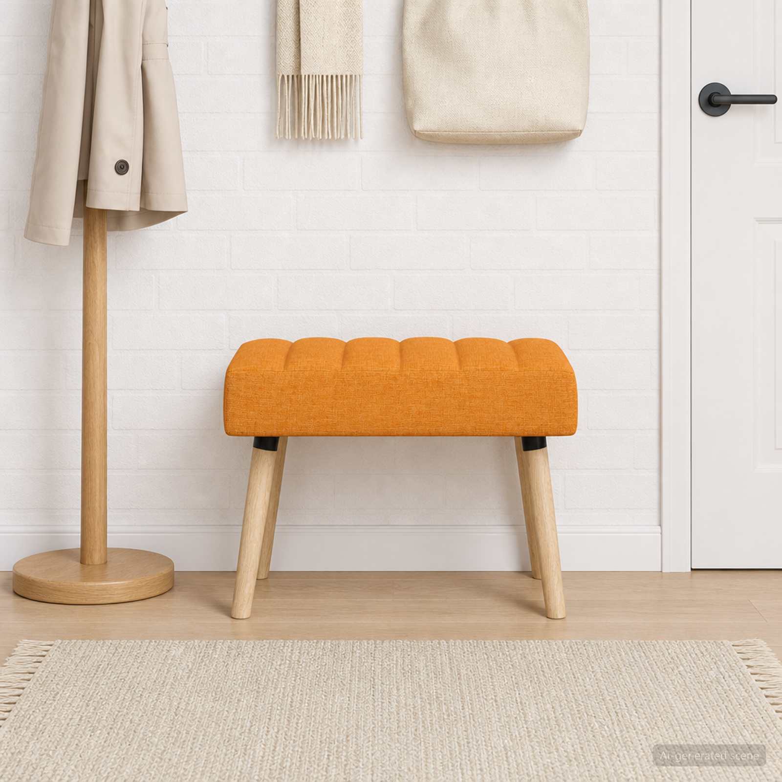 Kanaal-geplooide bank Donkergeel 60 x 40 x 45 cm Stof