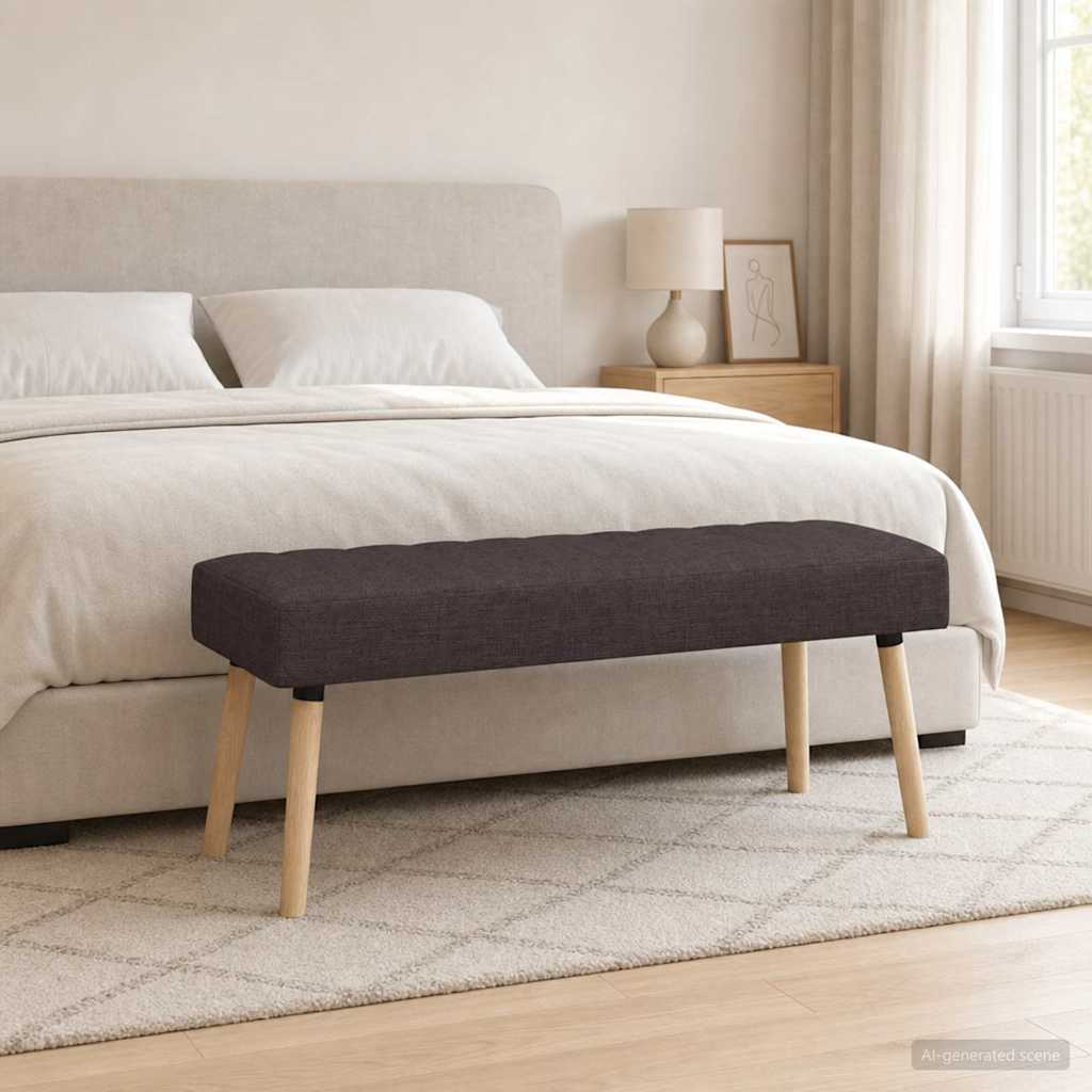 Kanaal-geplooide bank Donkerbruin 110 x 40 x 46 cm Stof