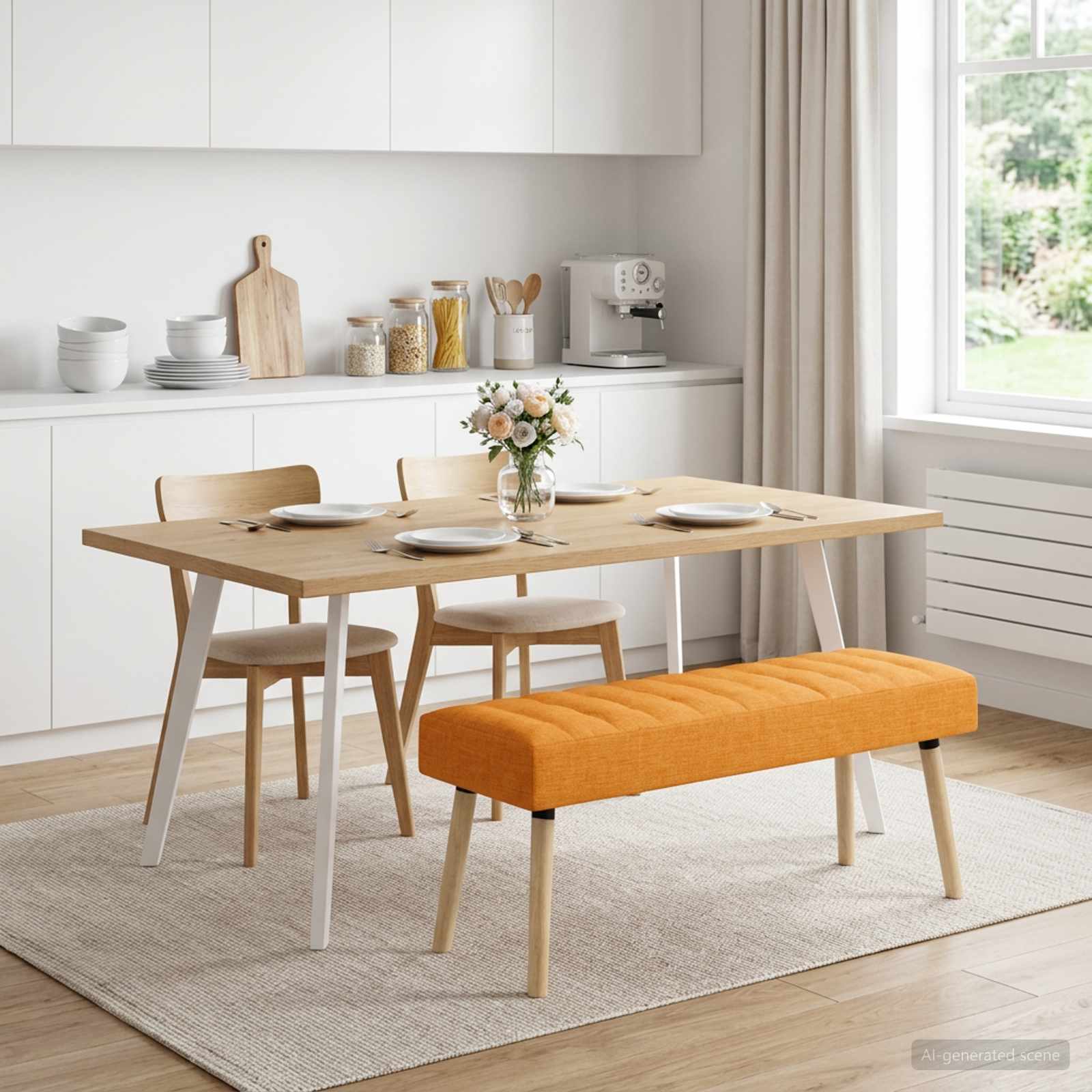 Kanaal-geplooide bank Donkergeel 110 x 40 x 46 cm Stof