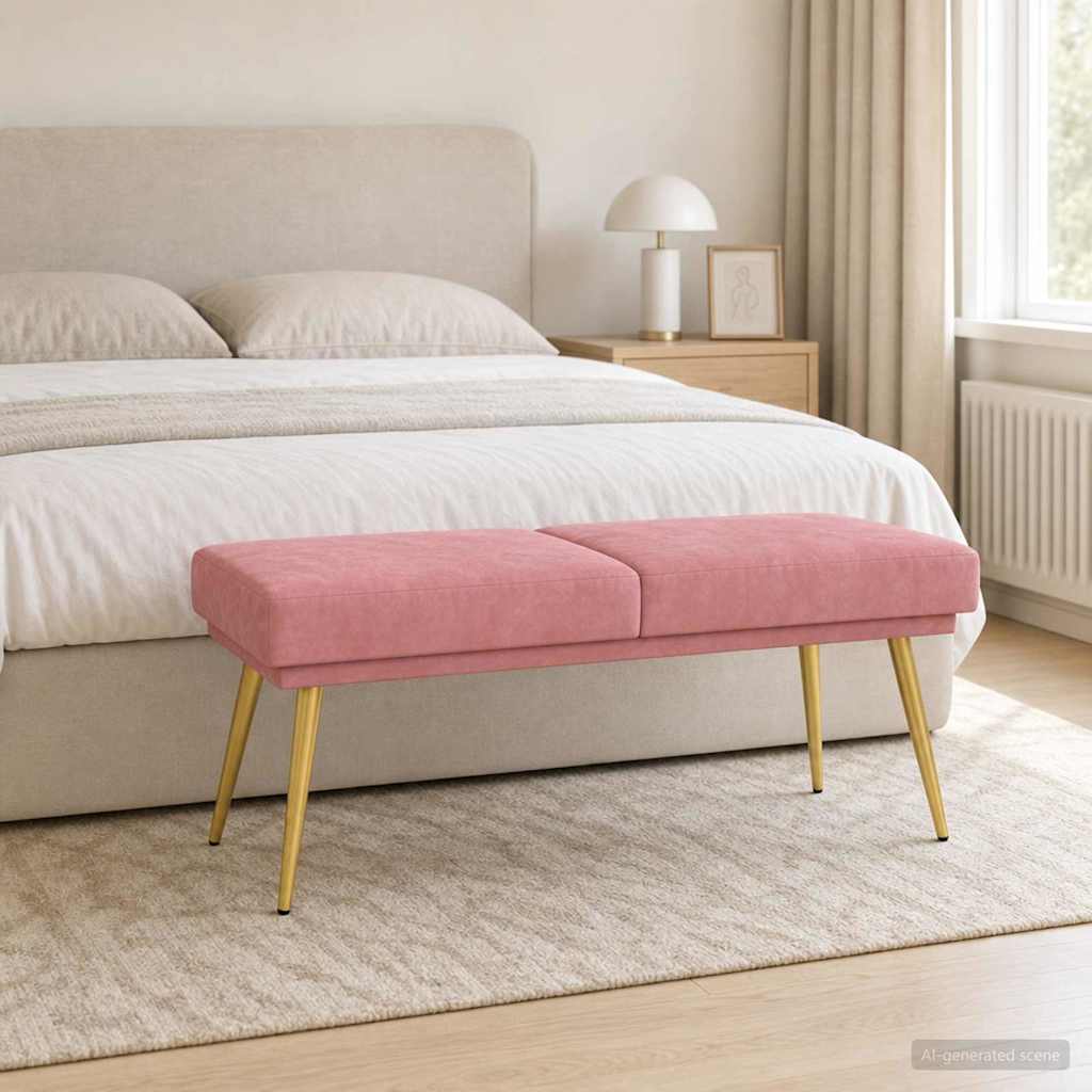 Dubbel Laagige Bank Roze 120 x 45 x 46 cm fluweel