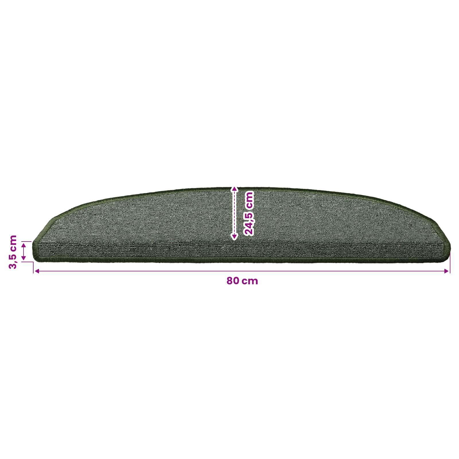Zelfklevende Trapmatten 15 pcs Donkergroen 80 x 24,5 x 3,5 cm – afbeelding 9