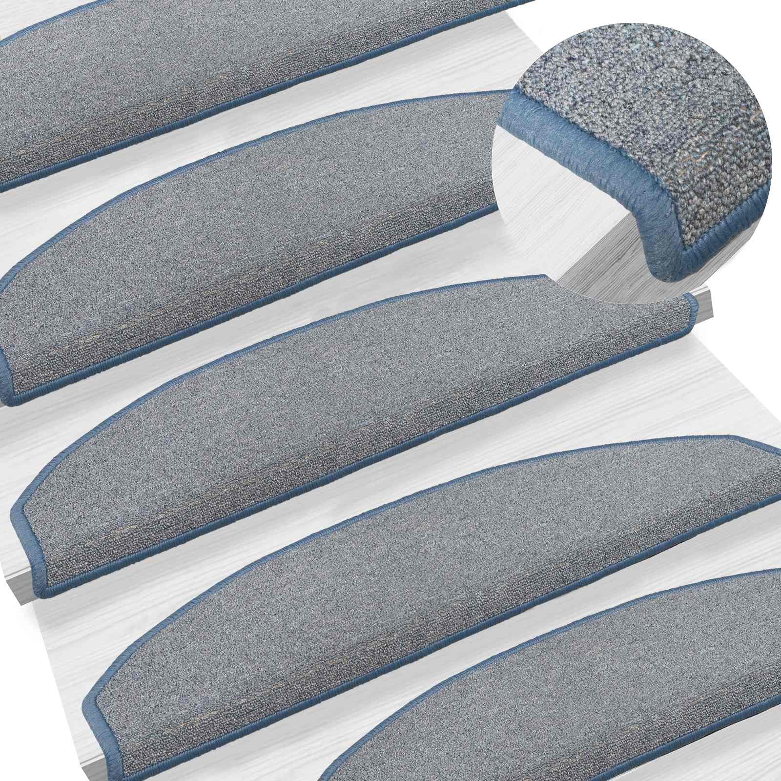 Zelfklevende Trapmatten Halfrond 15 pcs Lichtgrijs en blauw – afbeelding 2