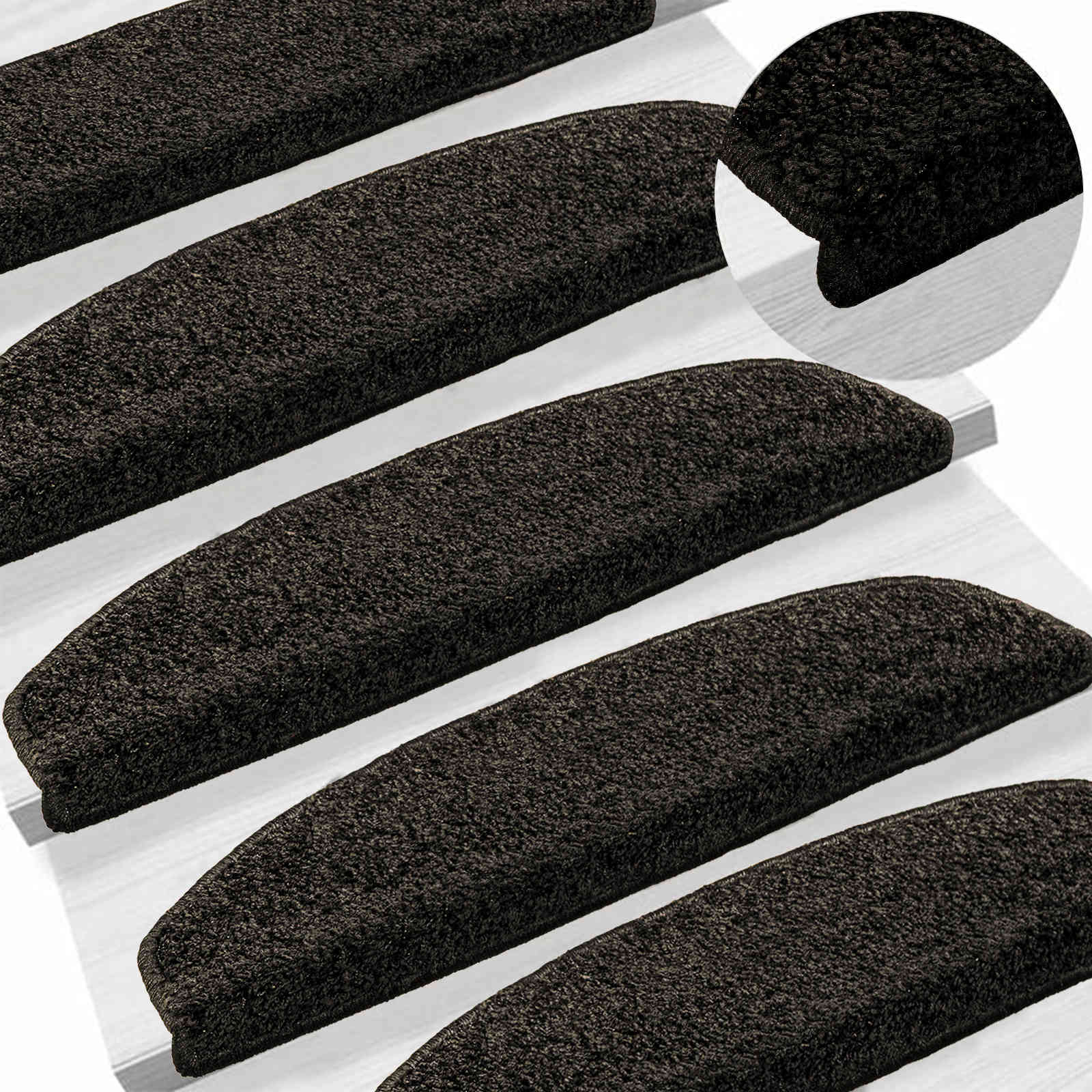 Zelfklevende Trapmatten 15 pcs Antracietkleurig Vilt - 100% PP – afbeelding 3