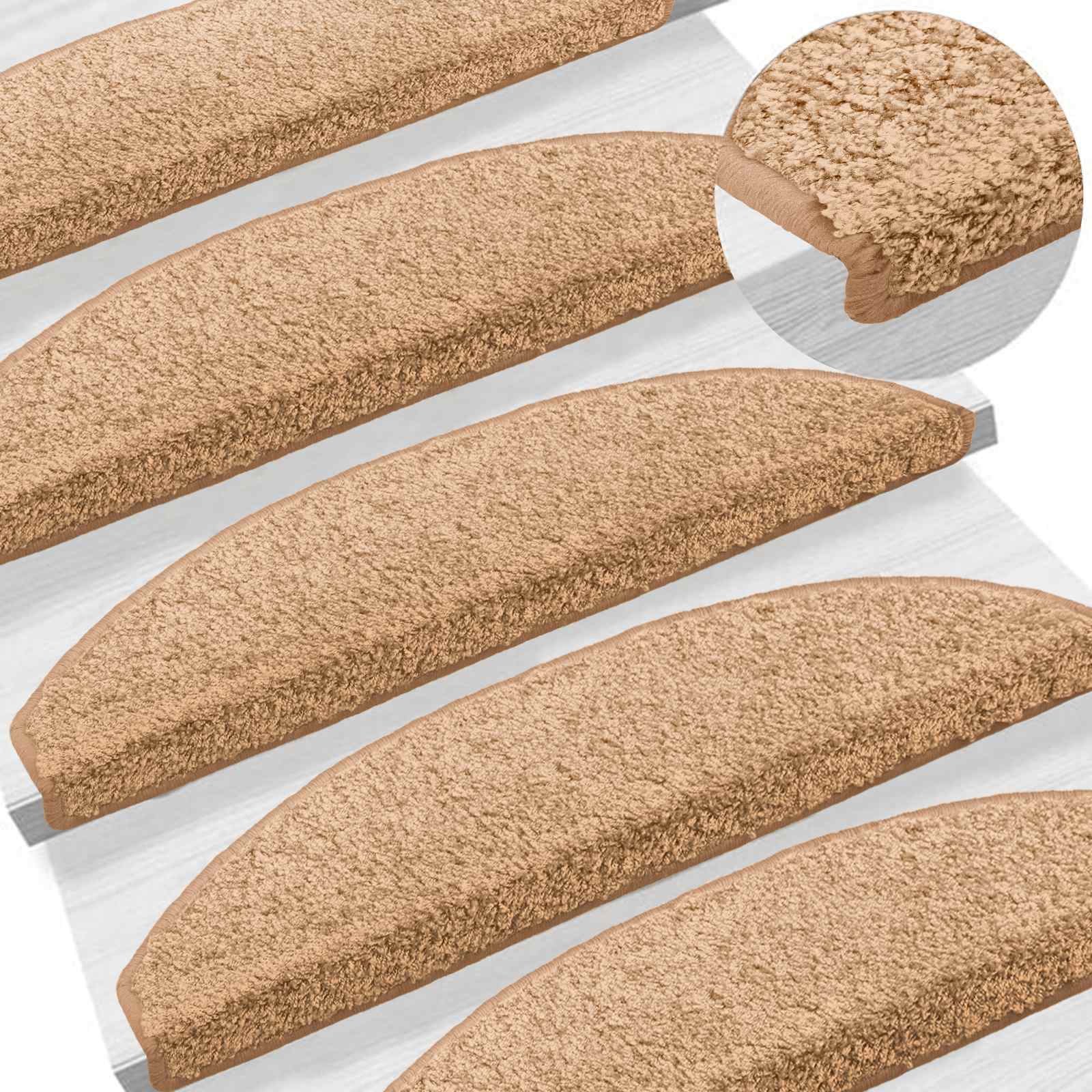 Zelfklevende Trapmatten 15 pcs Beige 80 x 24,5 x 3,5 cm – afbeelding 2