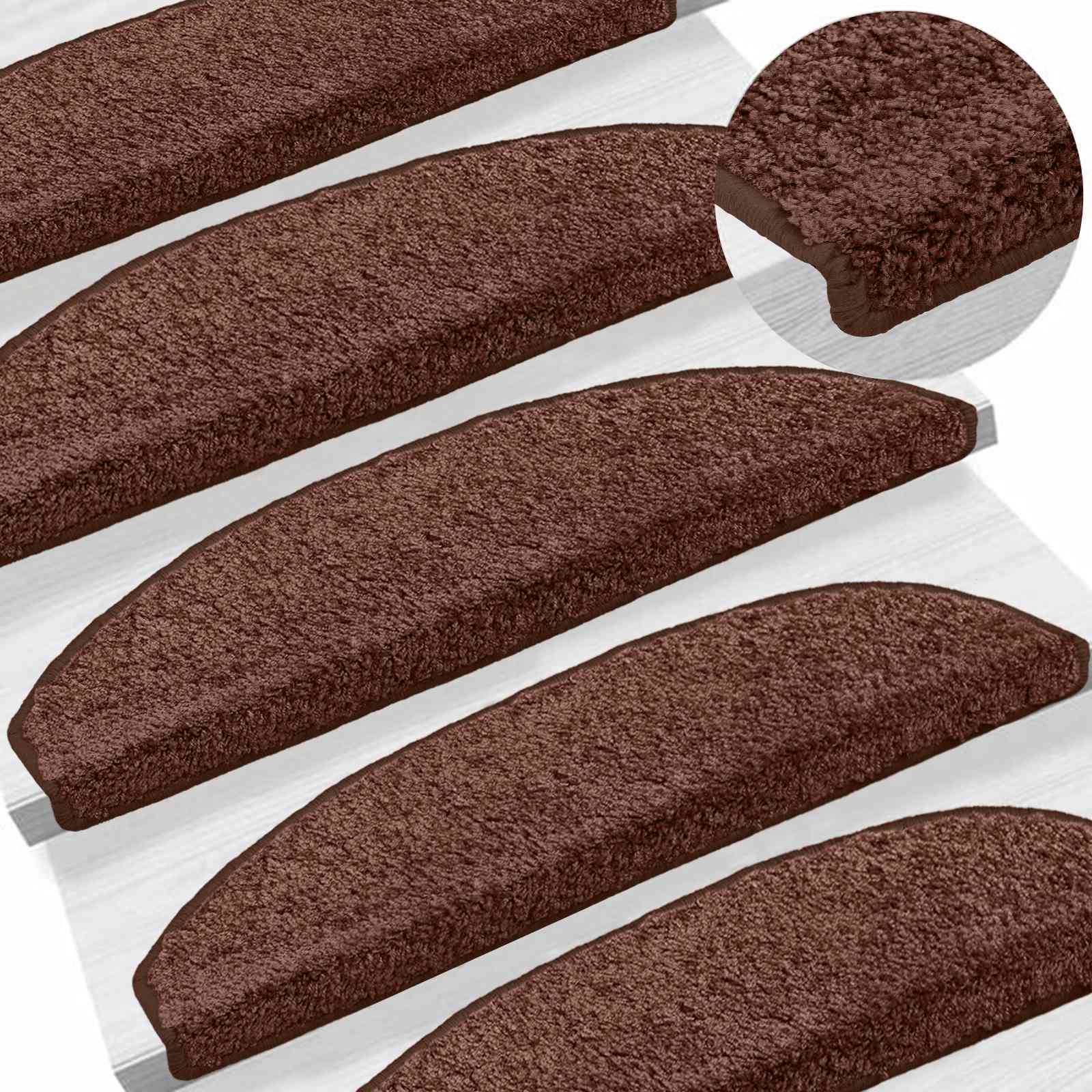 Zelfklevende Trapmatten 15 pcs Bruin 80 x 24,5 x 3,5 cm – afbeelding 2