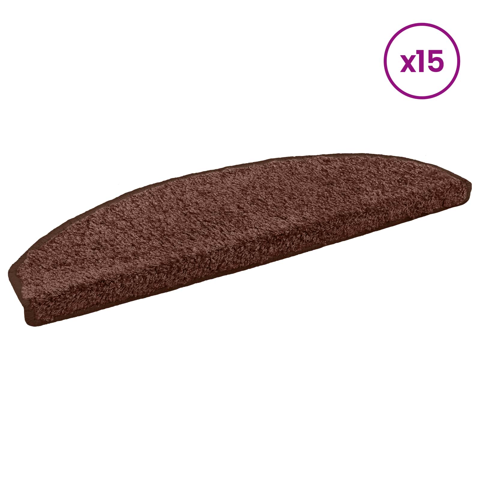 Zelfklevende Trapmatten 15 pcs Bruin 80 x 24,5 x 3,5 cm – afbeelding 3