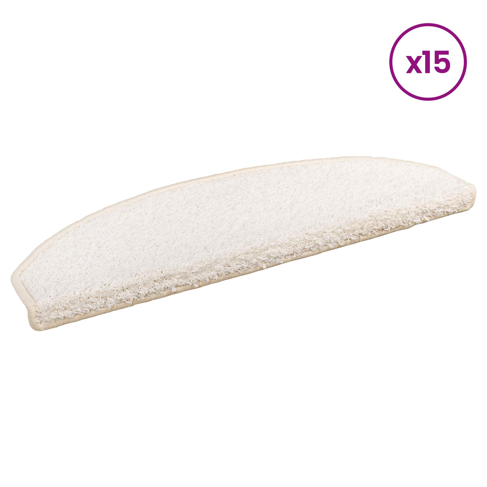 Zelfklevende Trapmatten Halfrond 15 pcs Wit 80 x 24,5 x 3,5 cm – afbeelding 4