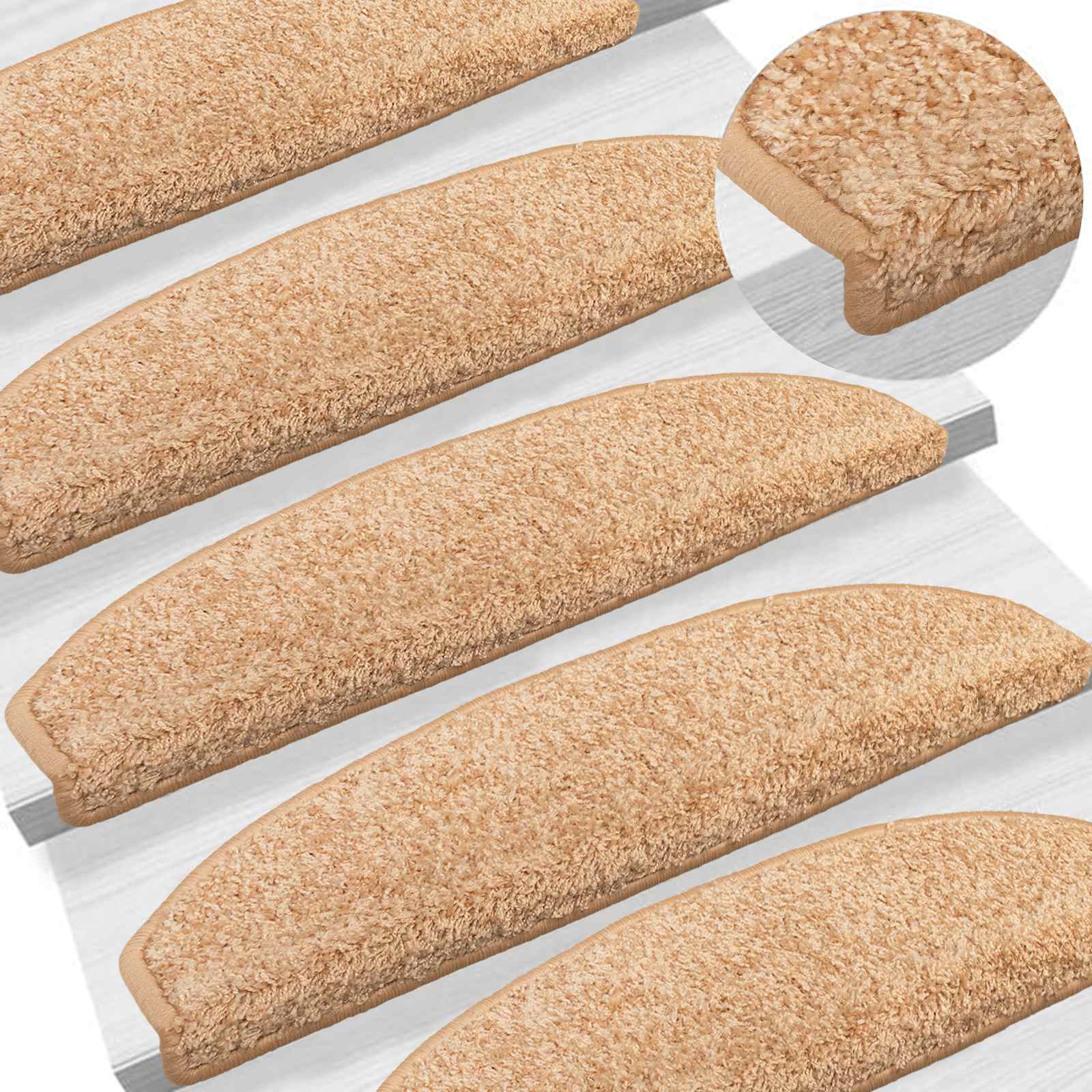 Zelfklevende Trapmatten Halfrond 15 pcs Goud 80 x 24,5 x 3,5 cm – afbeelding 2