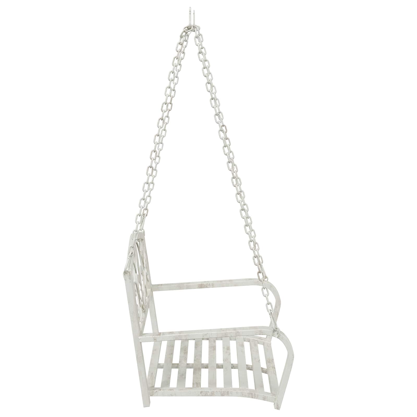 Schommelbank Staal 71,5 x 59 x 55 cm Antiek wit – afbeelding 4