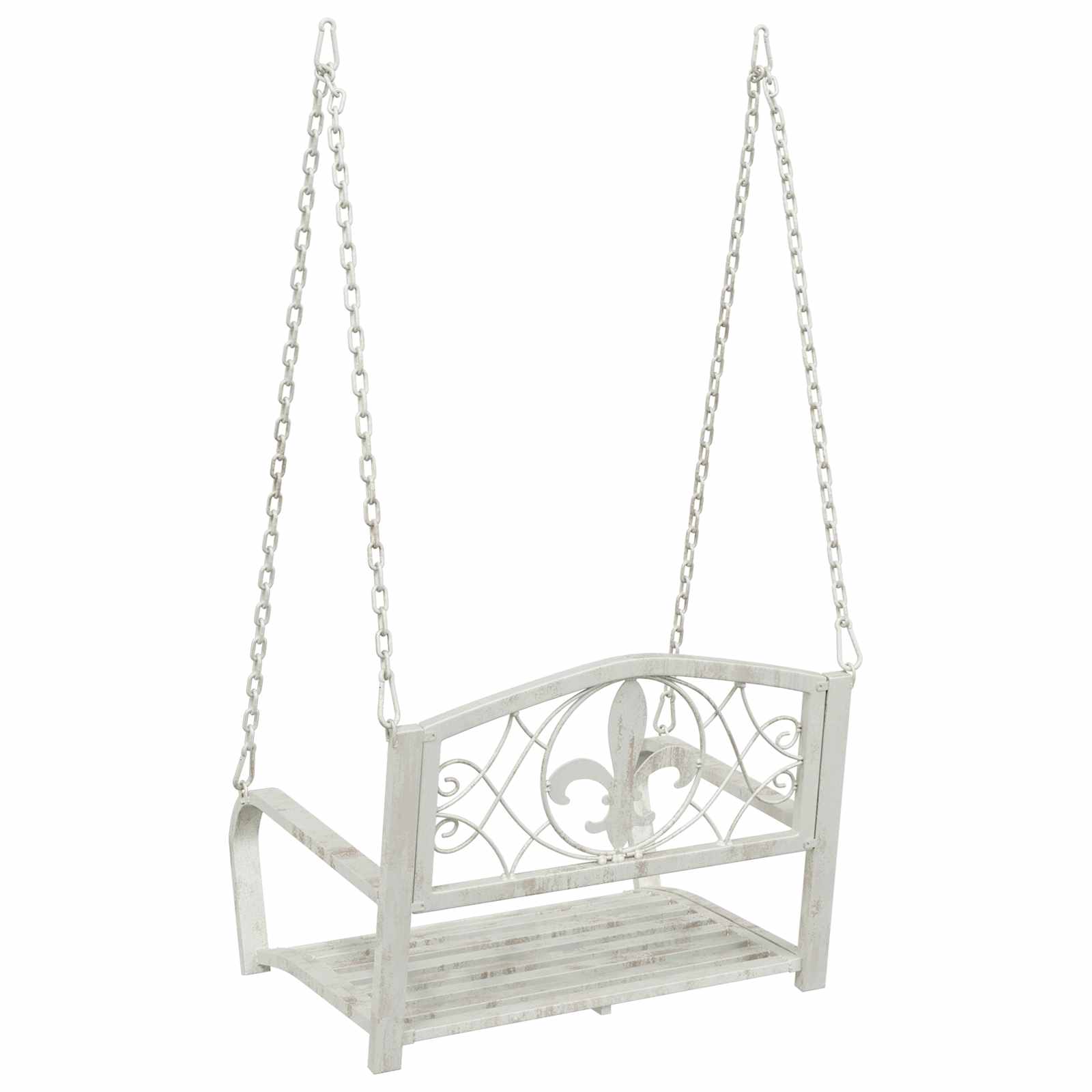 Schommelbank Staal 71,5 x 59 x 55 cm Antiek wit – afbeelding 5