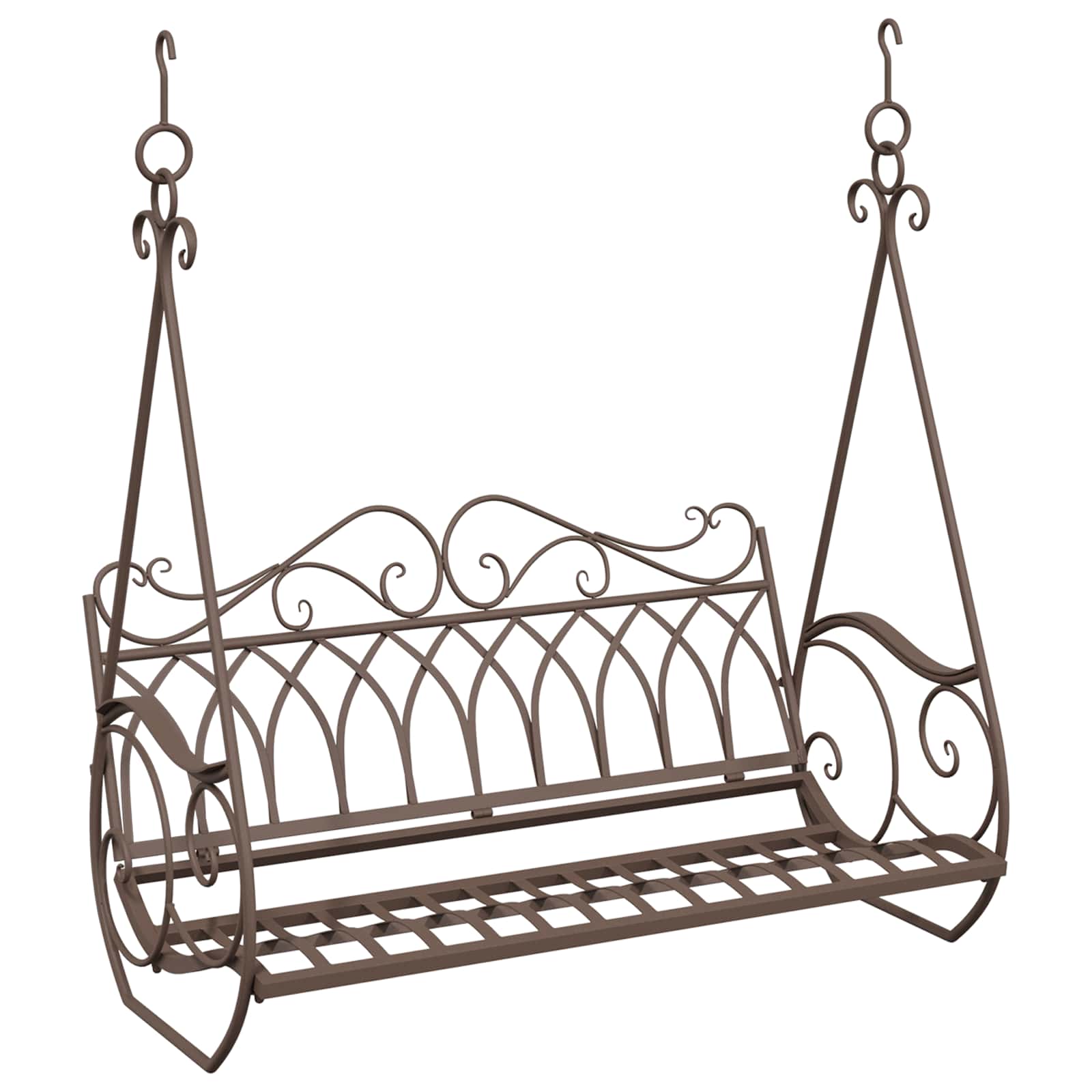 Schommelbank Staal 112 x 60 x 126,5 cm Antiek Bruin – afbeelding 2