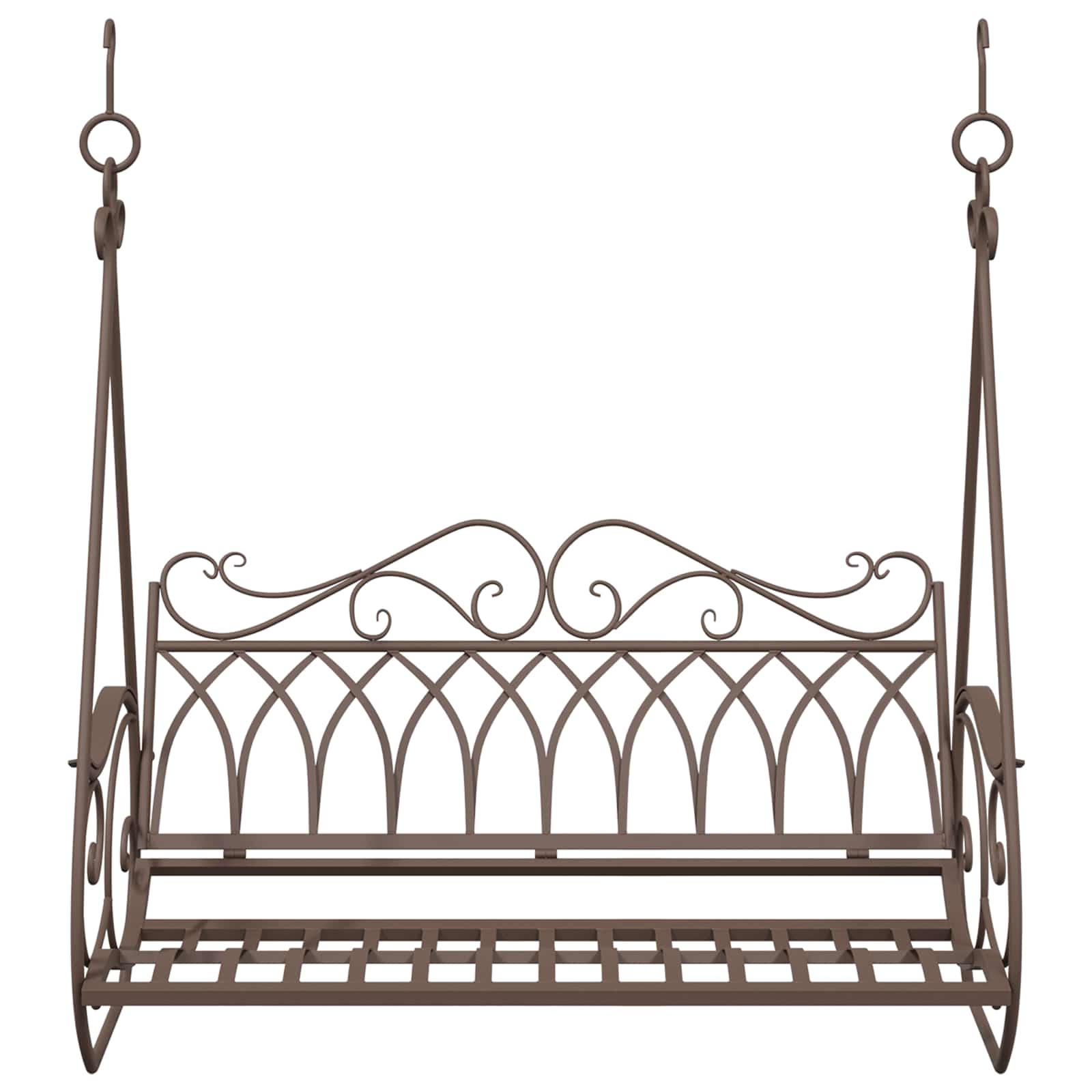 Schommelbank Staal 112 x 60 x 126,5 cm Antiek Bruin – afbeelding 3