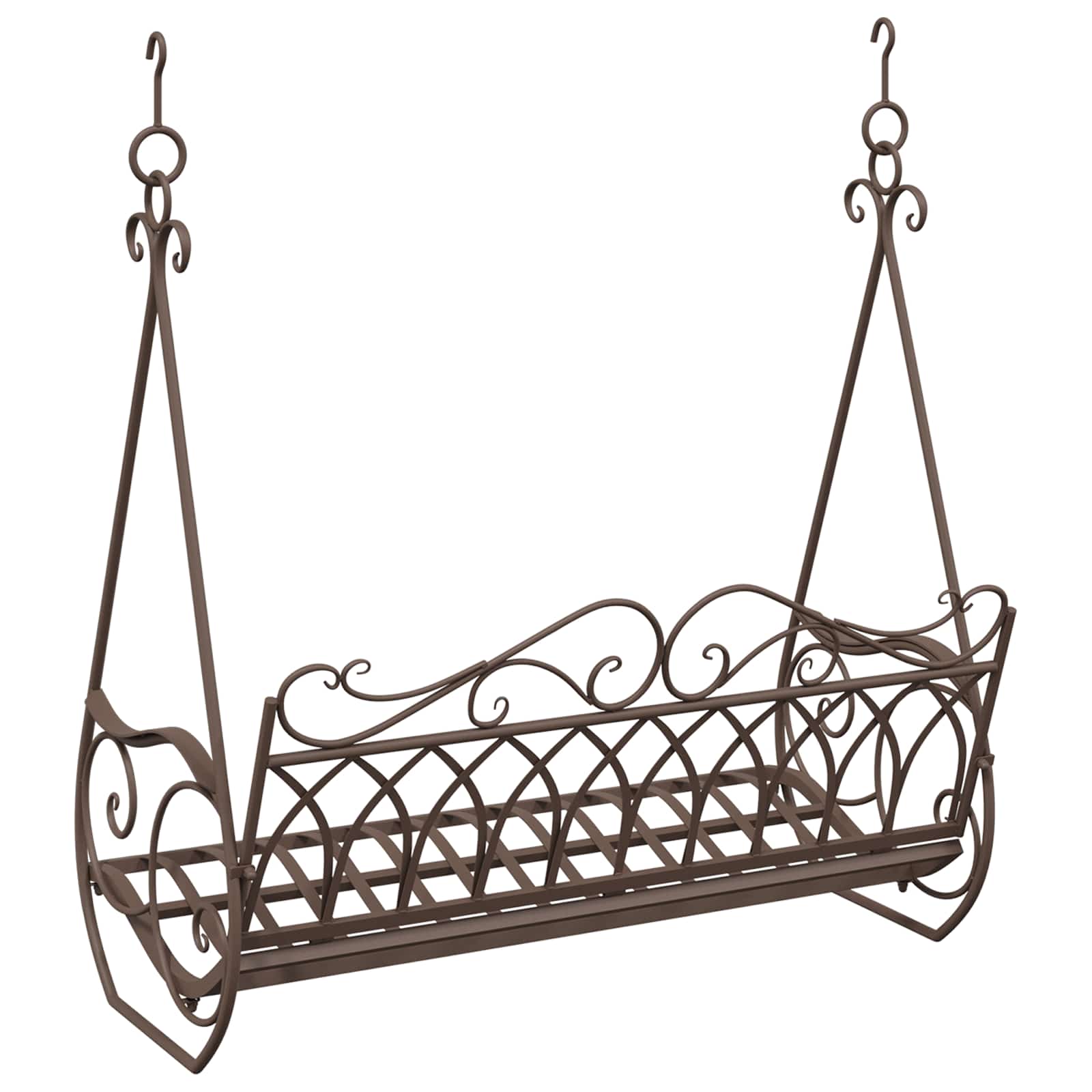 Schommelbank Staal 112 x 60 x 126,5 cm Antiek Bruin – afbeelding 5