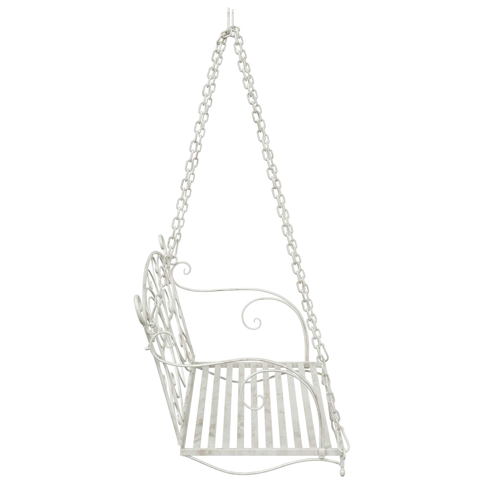 Schommelbank Staal 105,5 x 61 x 56 cm Antiek wit – afbeelding 4