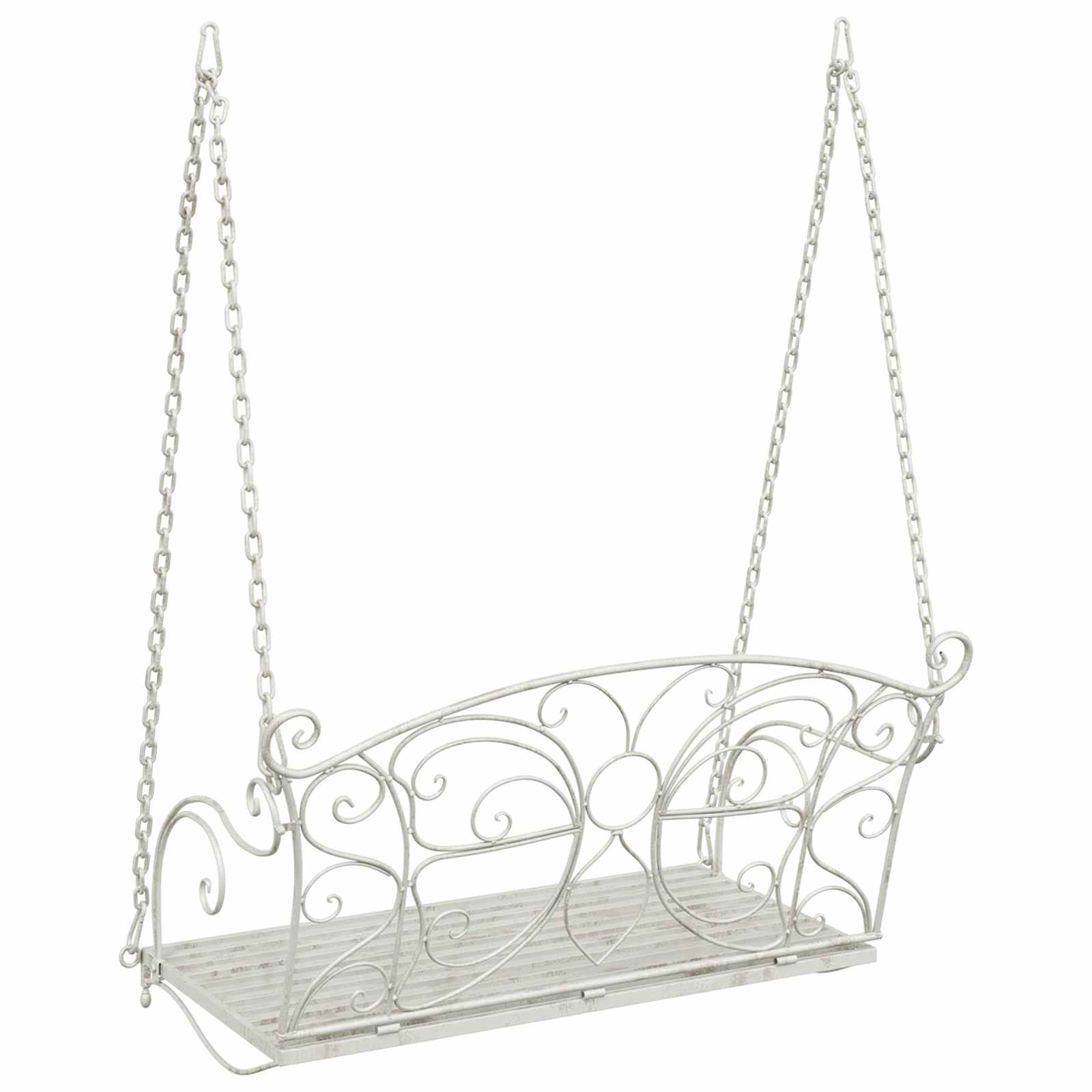 Schommelbank Staal 105,5 x 61 x 56 cm Antiek wit – afbeelding 5