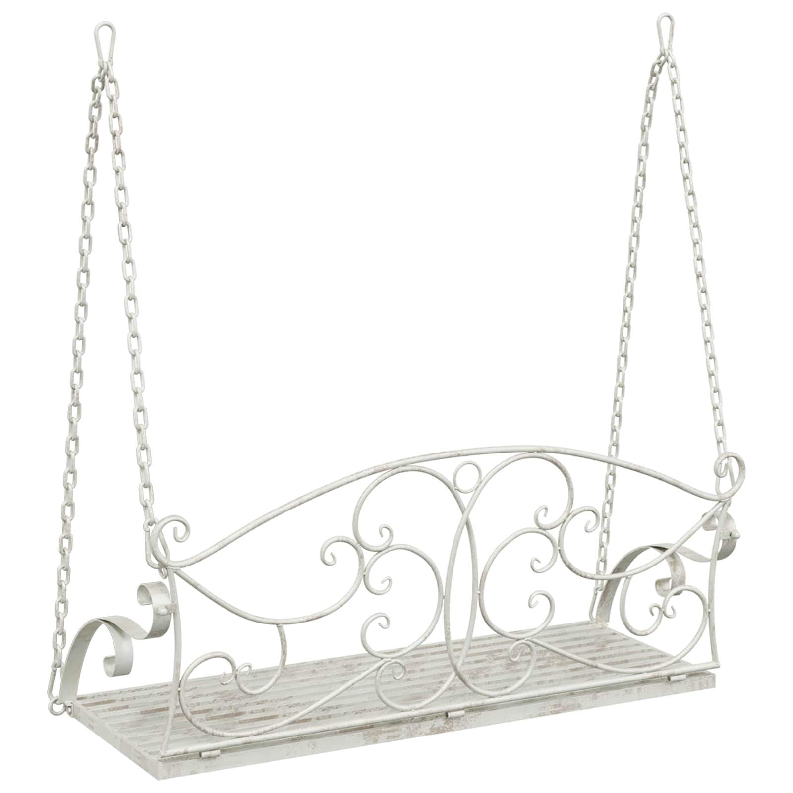 Schommelbank Staal 110 x 52,5 x 47 cm Antiek wit – afbeelding 5