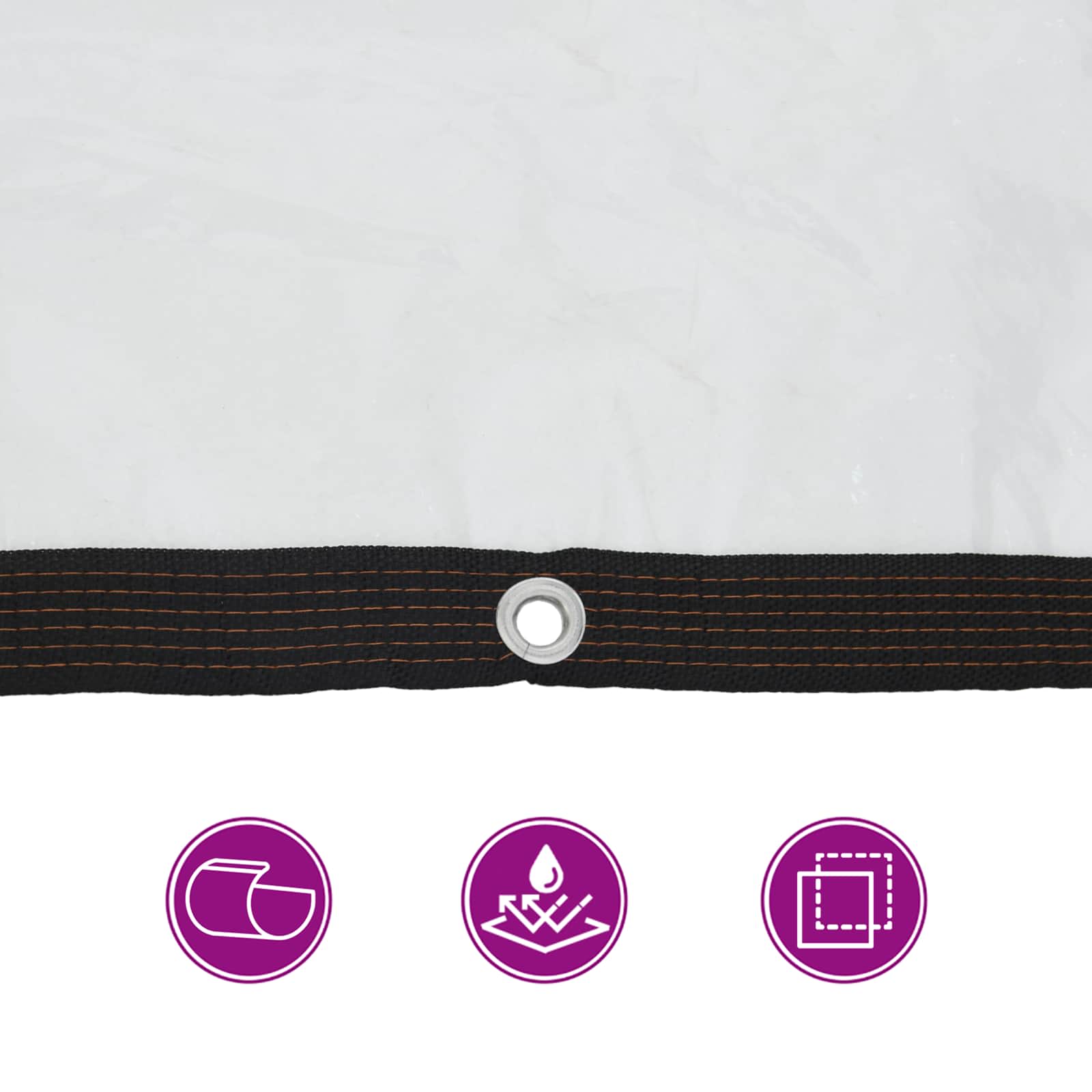Zeildoek Doorzichtig 2,5 x 1,5 m PE – afbeelding 6