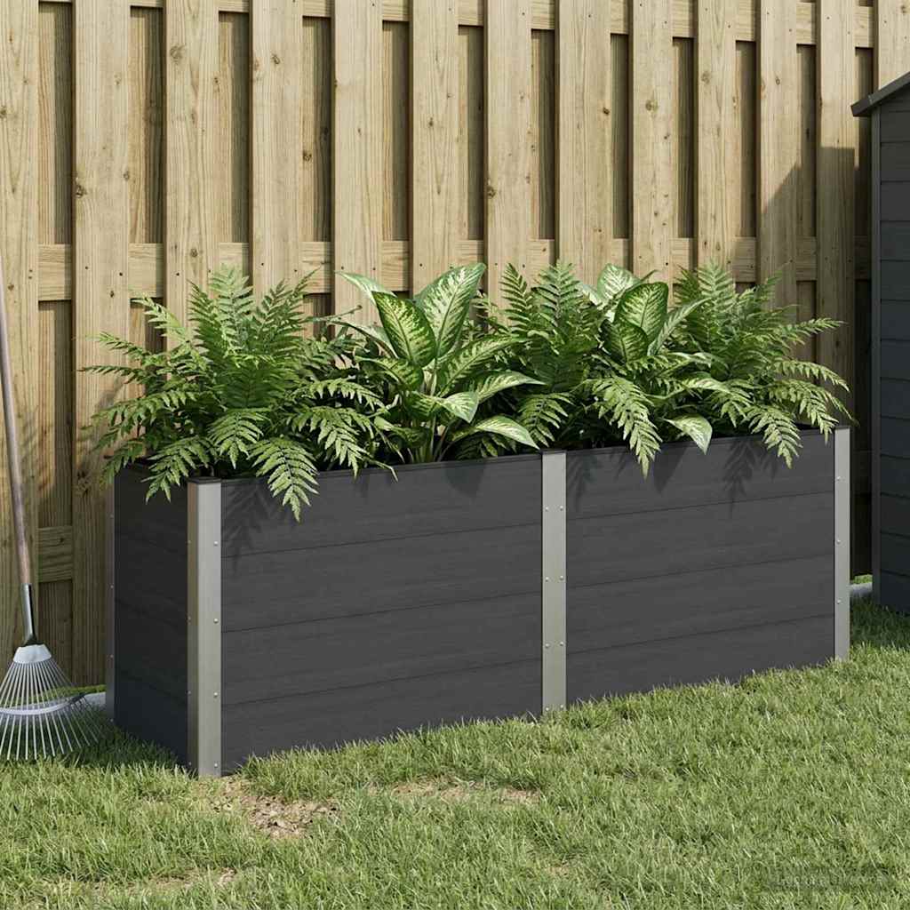 Verhoogde plantenbak Zwart 200 x 50 x 91 cm – afbeelding 1