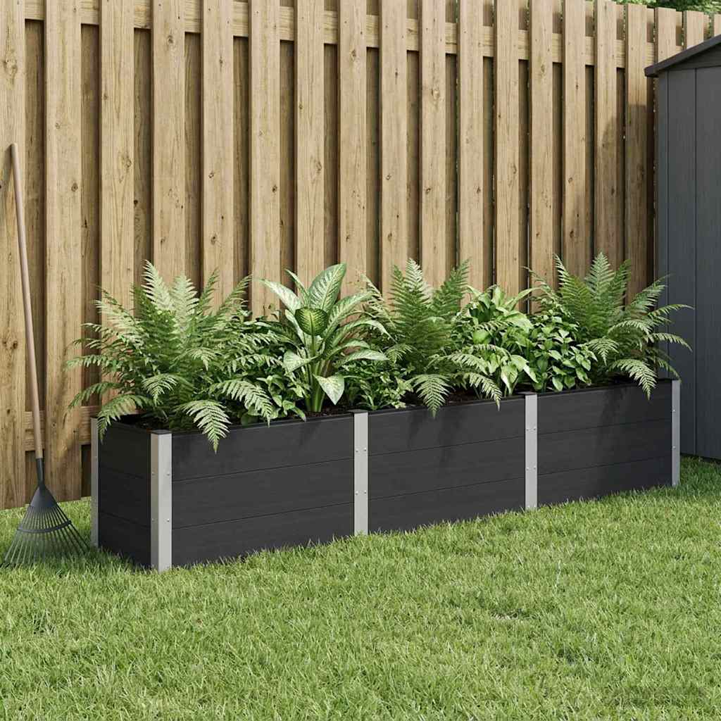 Verhoogde plantenbak Zwart 300 x 50 x 54 cm