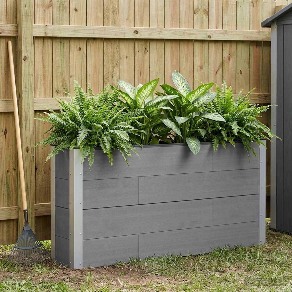 Verhoogde plantenbak Grijs 150 x 30 x 72 cm – afbeelding 1