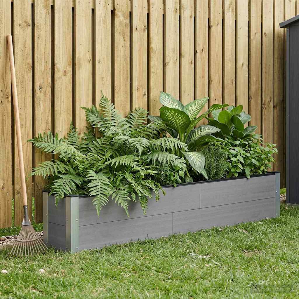 Verhoogde plantenbak Grijs 200 x 30 x 36 cm