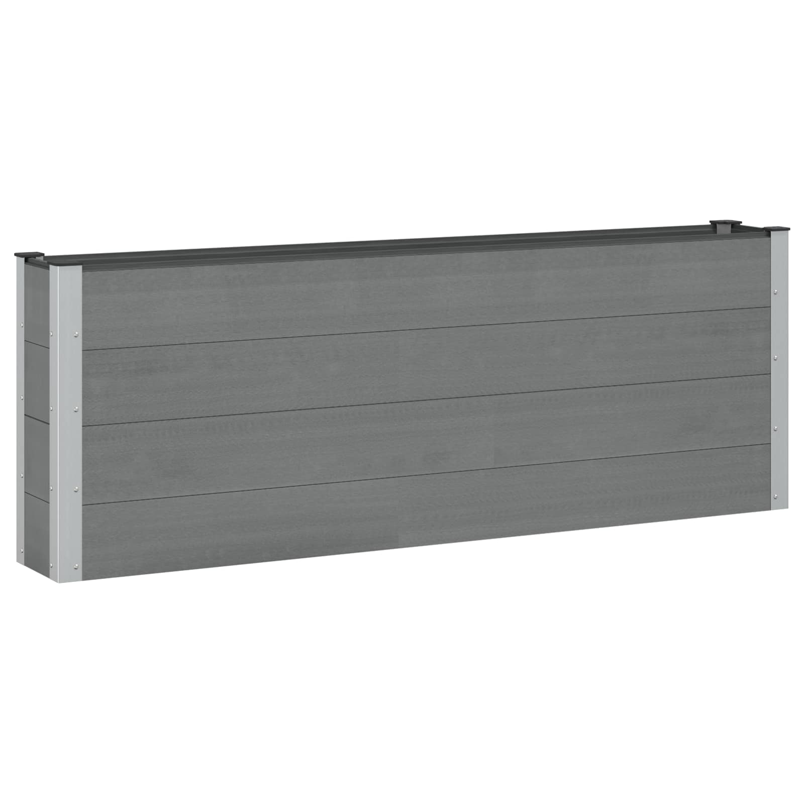 Verhoogde plantenbak Grijs 200 x 30 x 72 cm WPC en Aluminium
